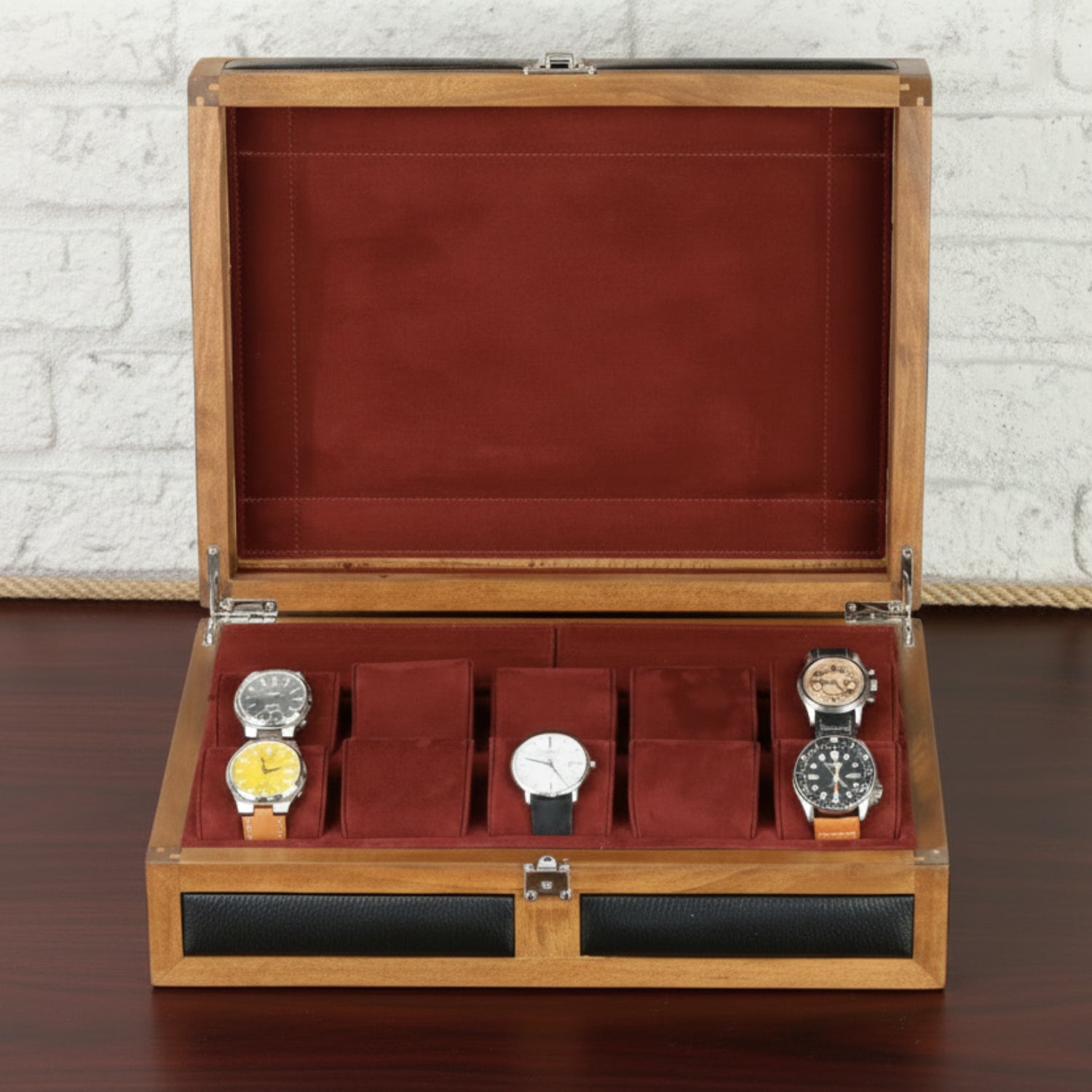 Heritage Wooden Watch Box for 10 / Black