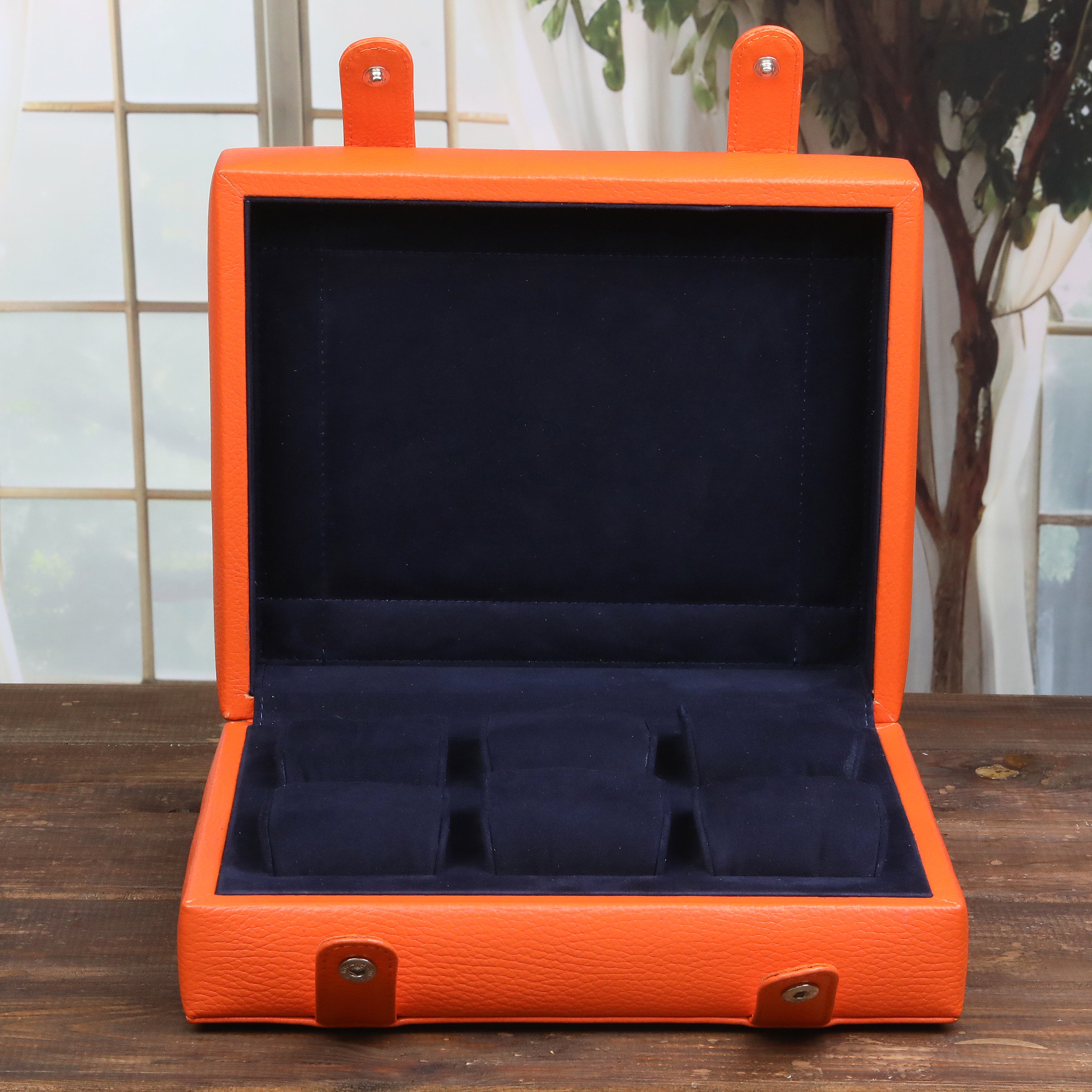 Leather Watch Box for 6 / Orange