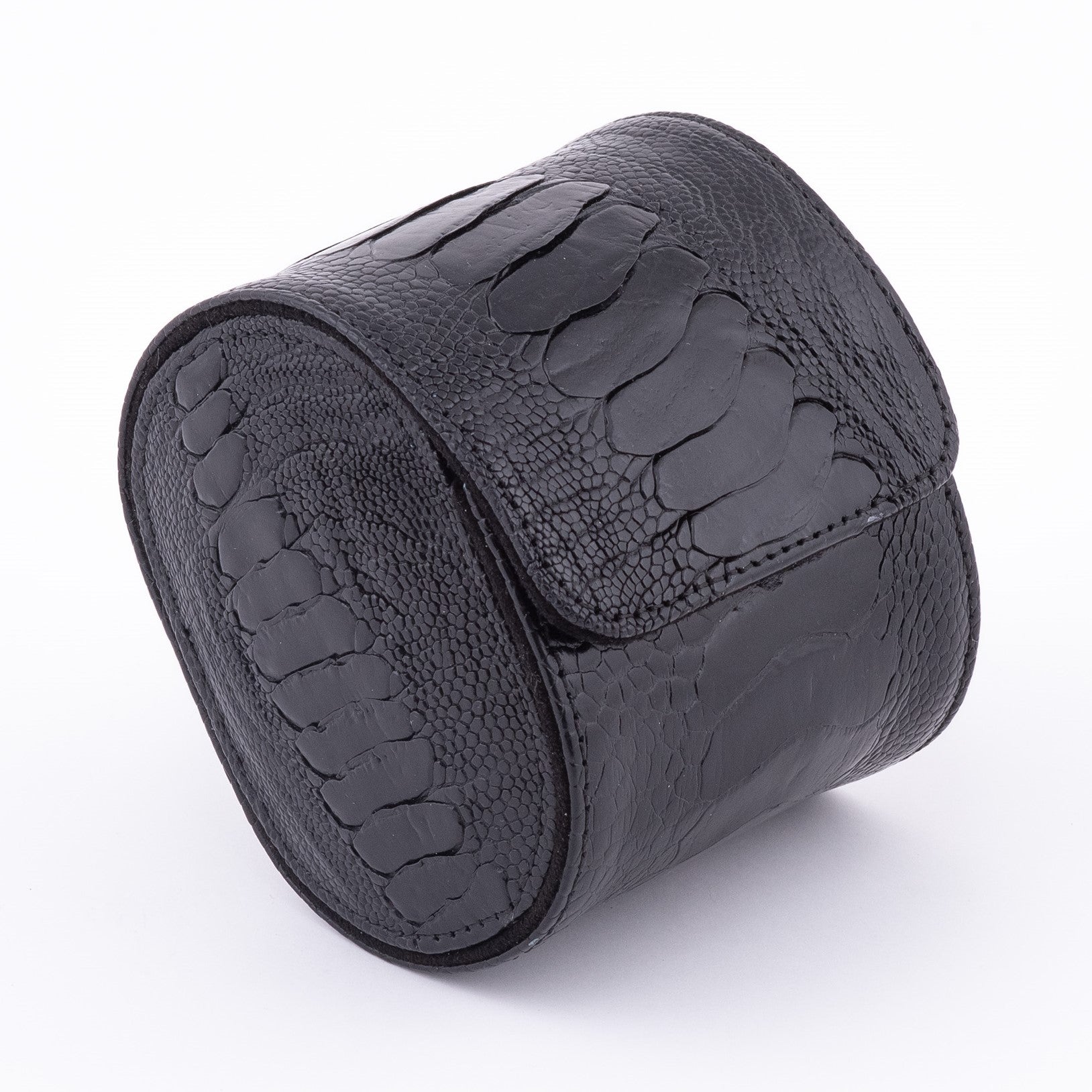 Toro Ostrich Leather Watch Roll for 1 - Black