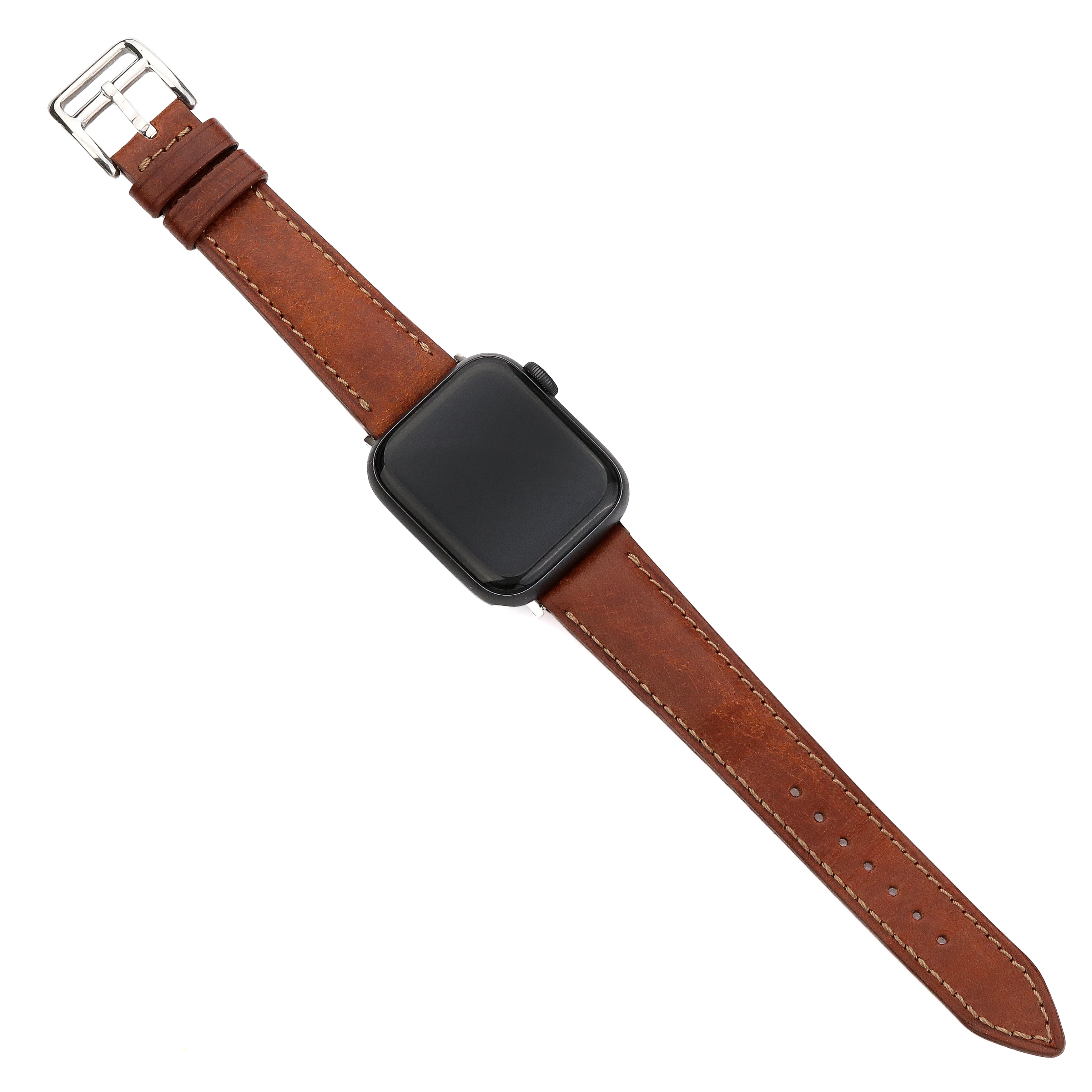 Apple Watch Compatible Leather Strap - Brown