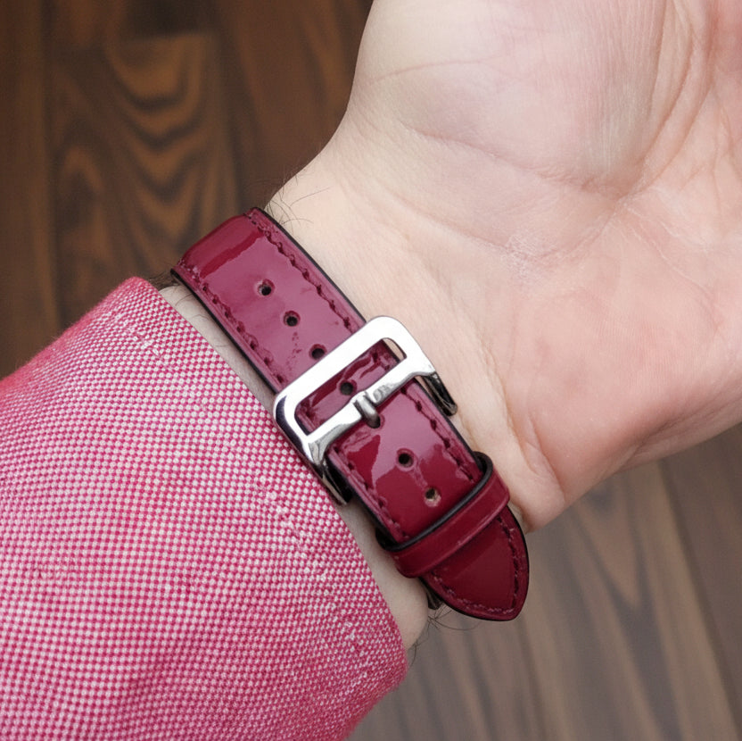 Patent Leather Strap - Red