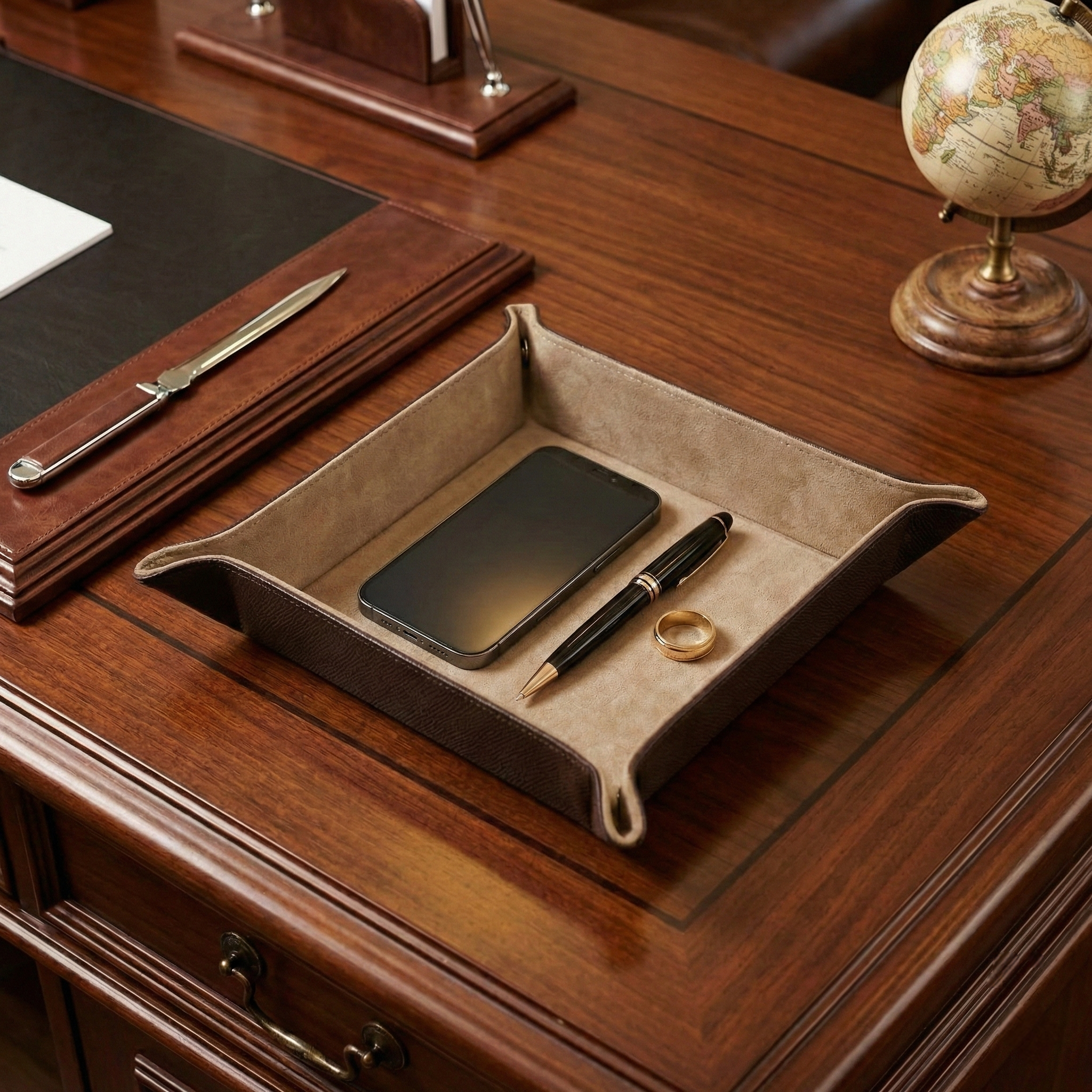 Octavia Leather Vallet Organizer - Brown
