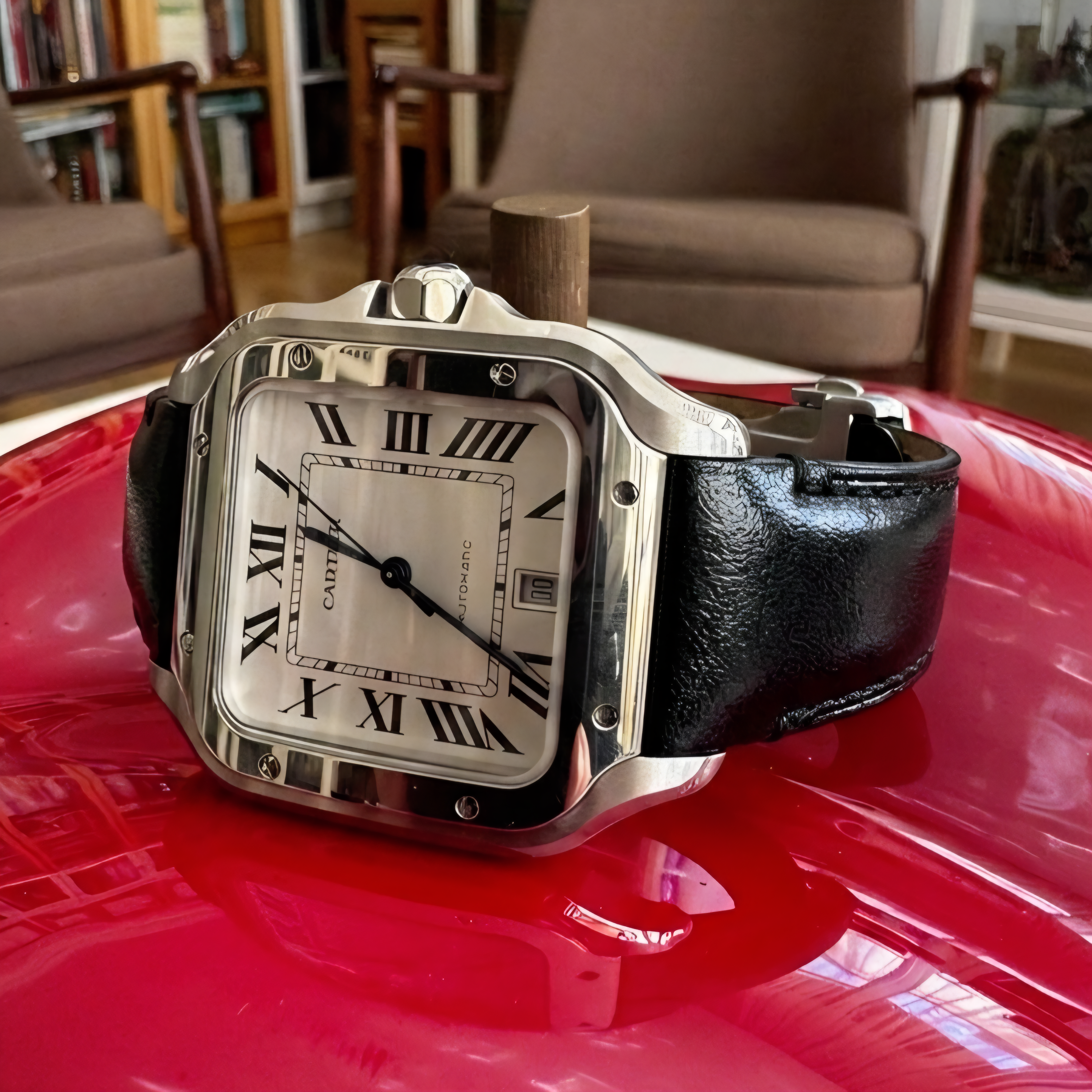 Cartier Santos Compatible Leather Watch Strap