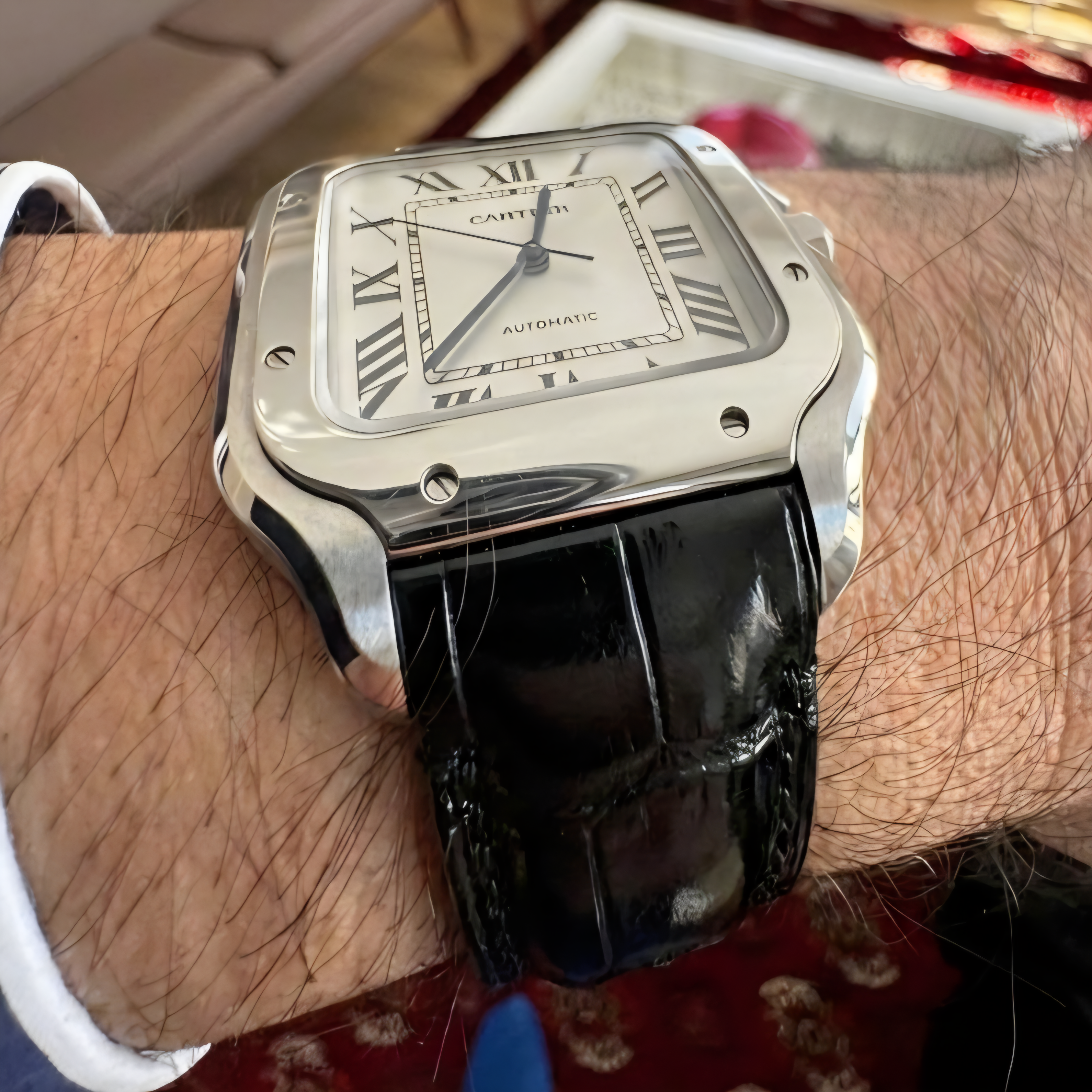 Cartier Santos Compatible Leather Watch Strap