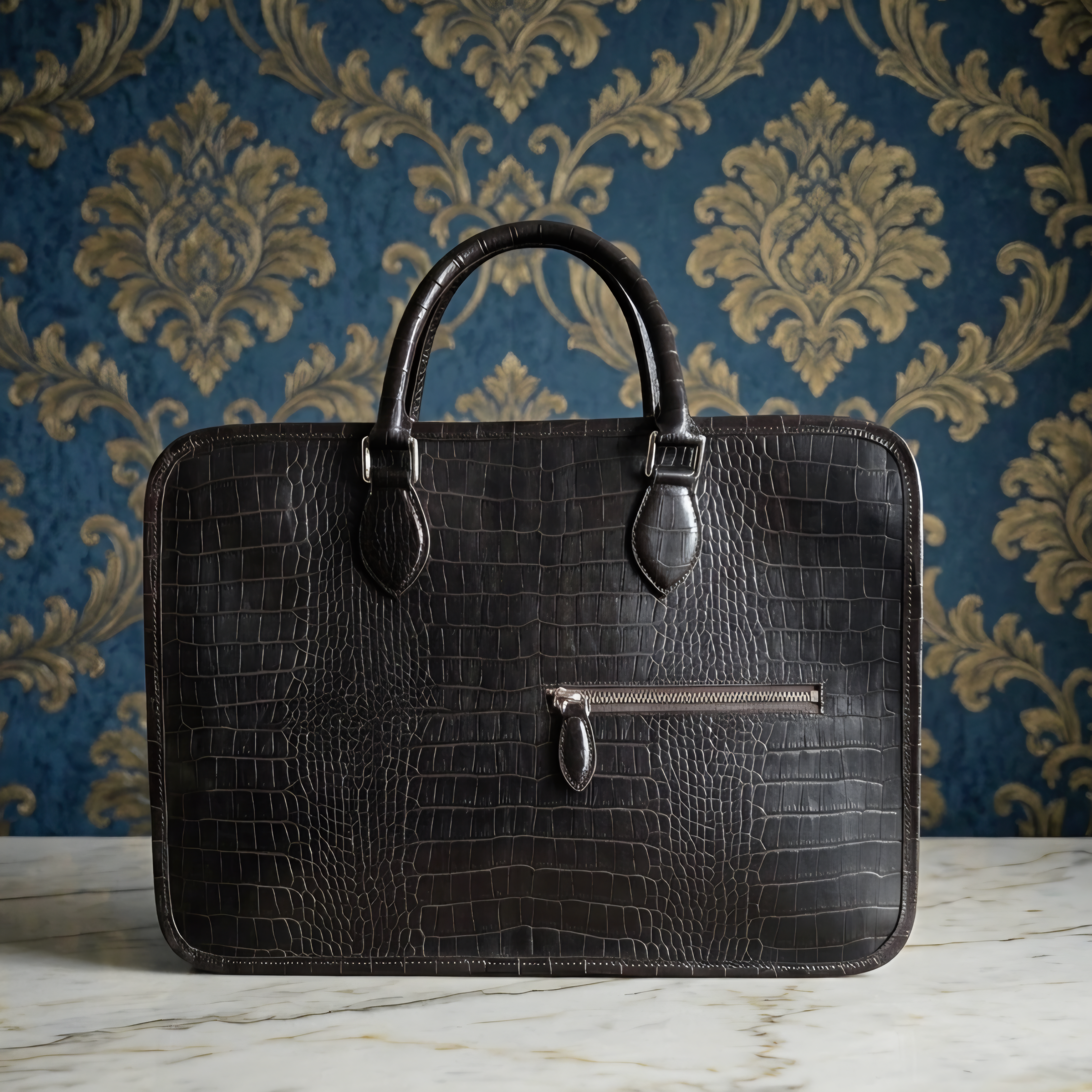 Leather Laptop Bag - Dark Brown