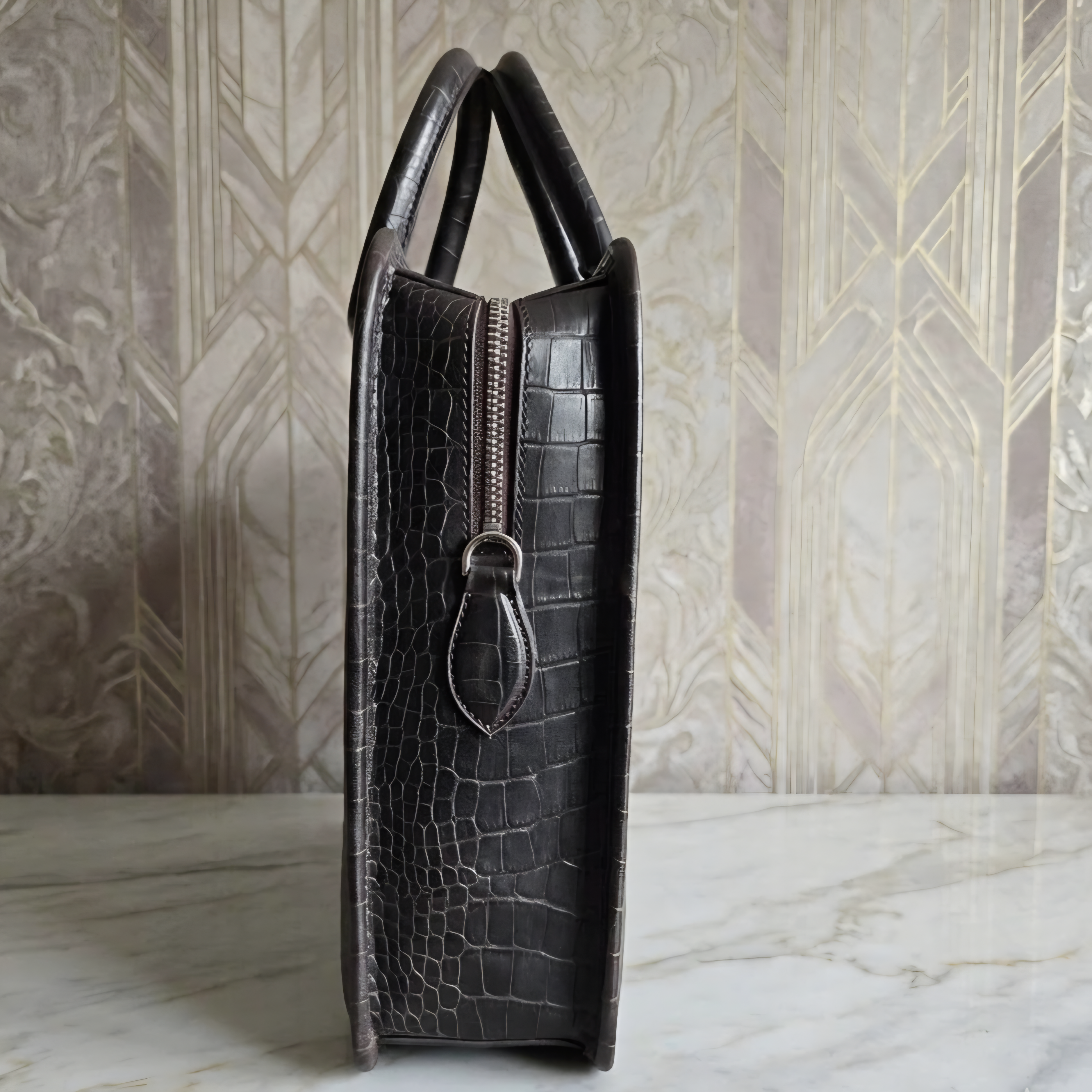 Leather Laptop Bag - Dark Brown