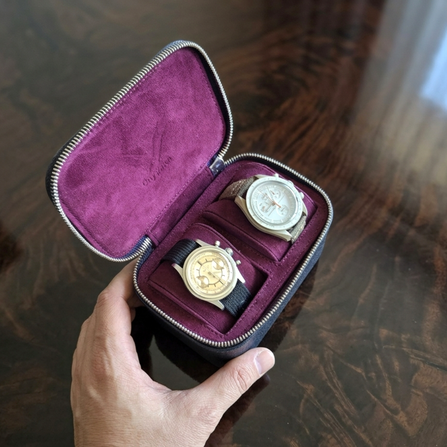 Anok Watch Travel Case for 2 / Navy Blue