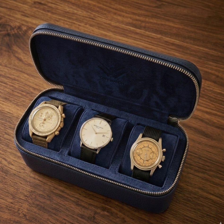Anok Watch Travel Case for 3 / D. Blue