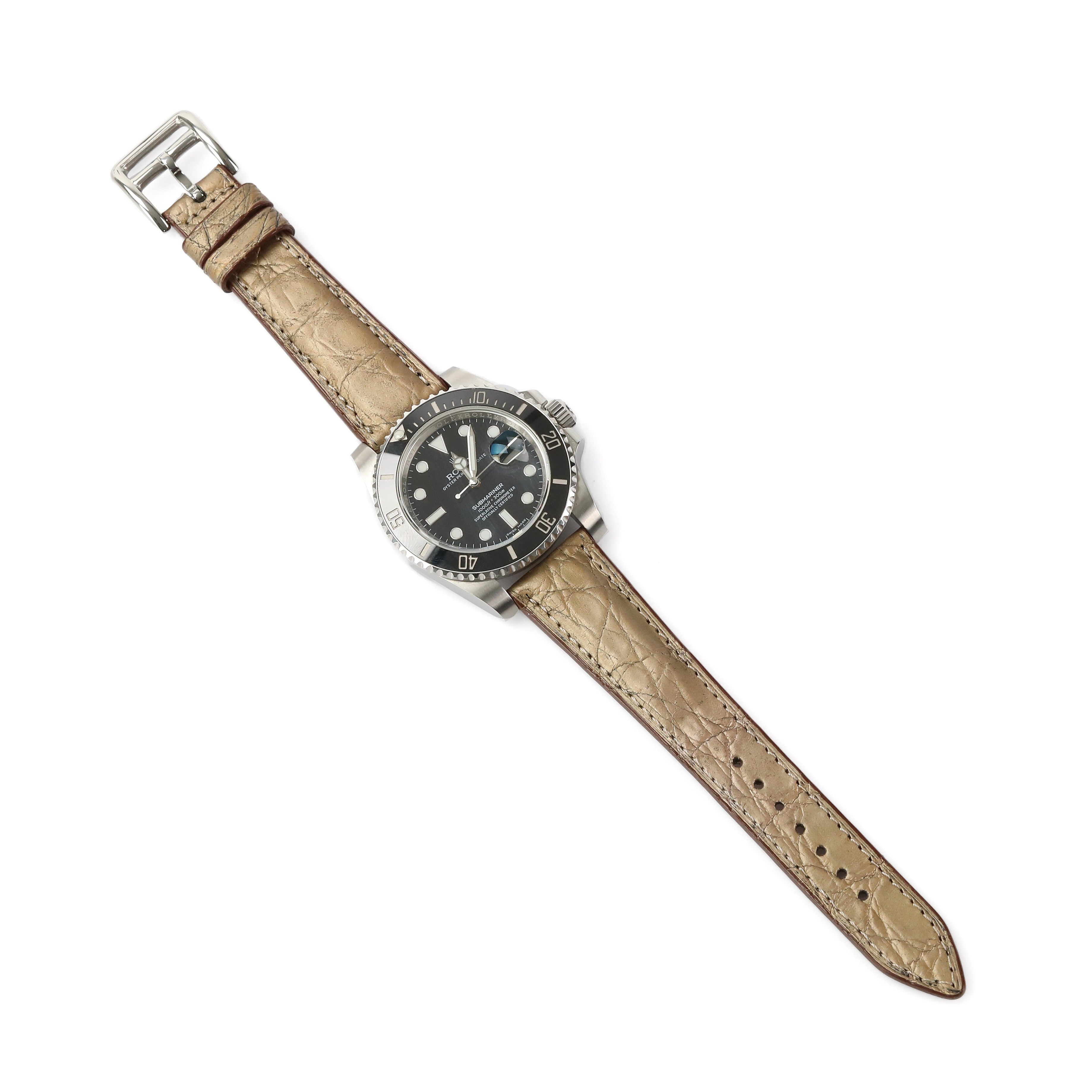Genuine Croc. Leather Watch Strap