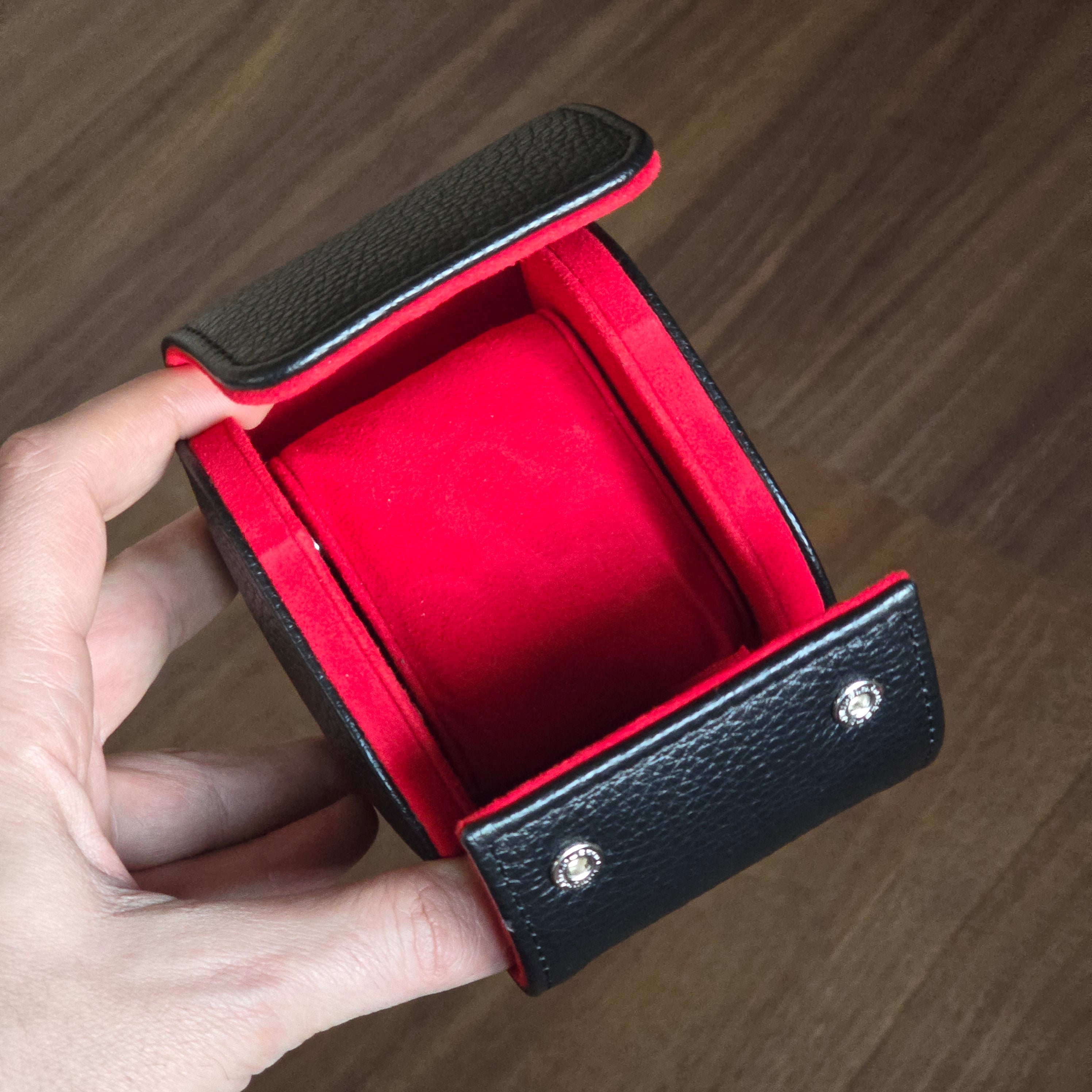 Toro Leather Watch Roll for 1 - Black