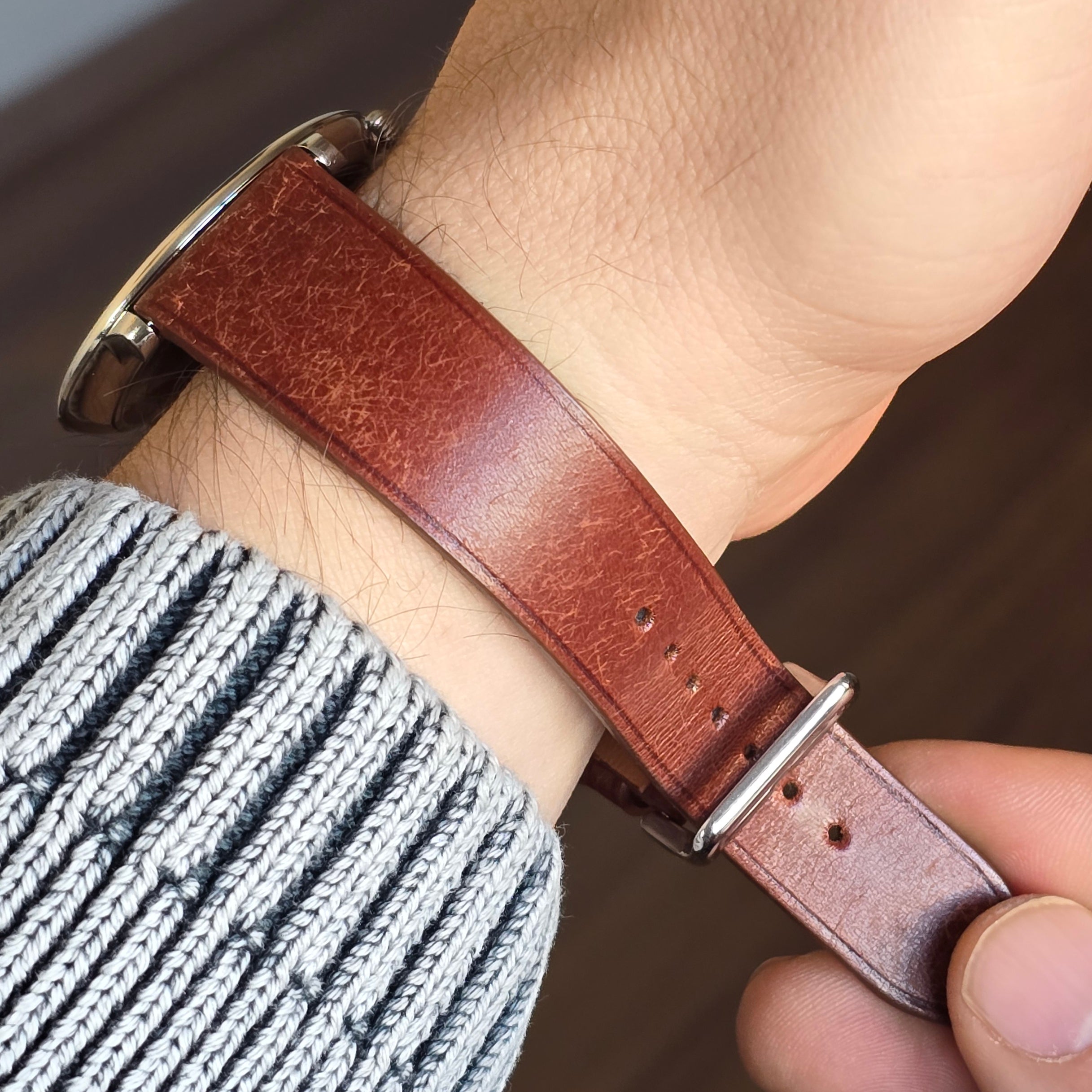 Pueblo Leather Strap - Brown Stitchless