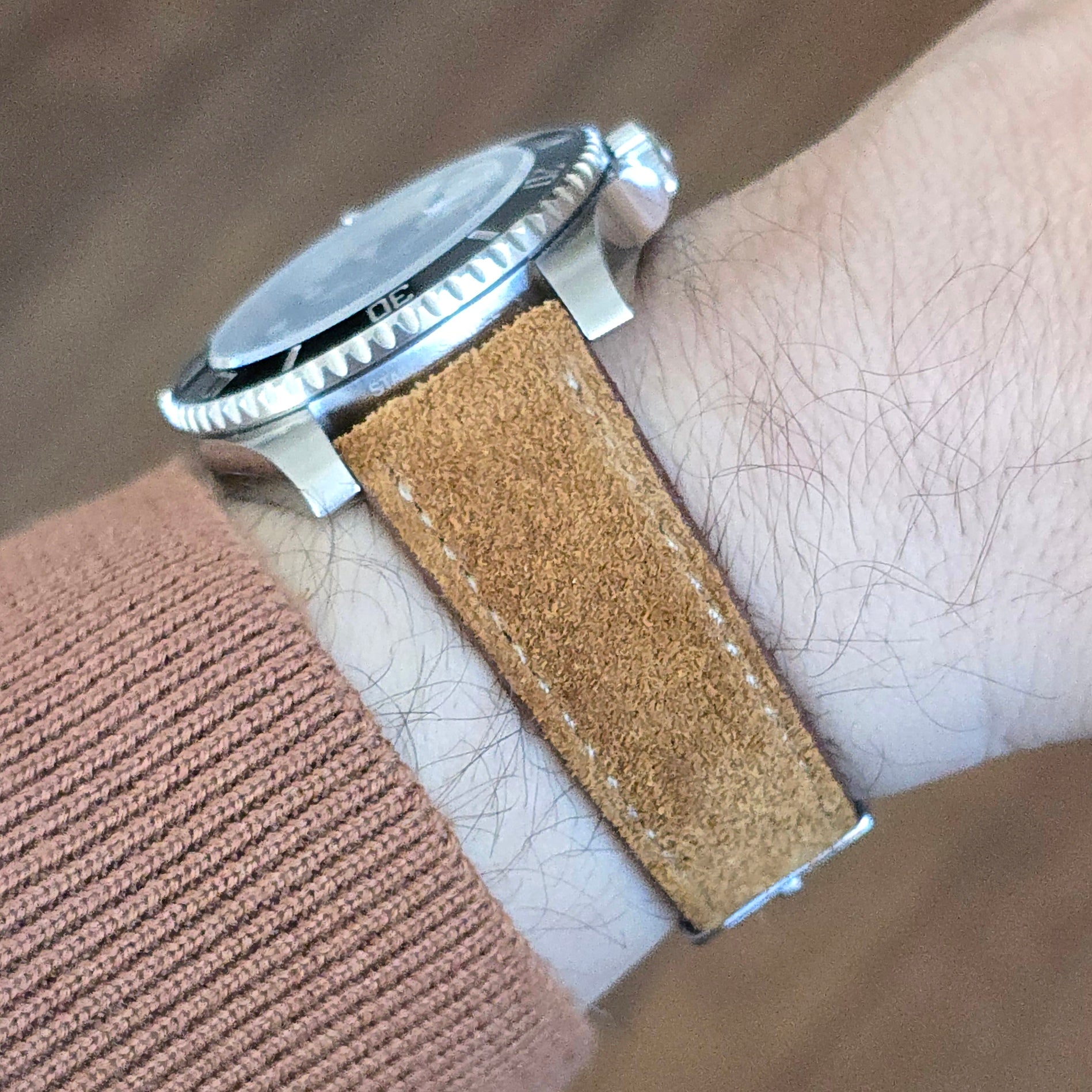 Suede Leather Strap - Tan