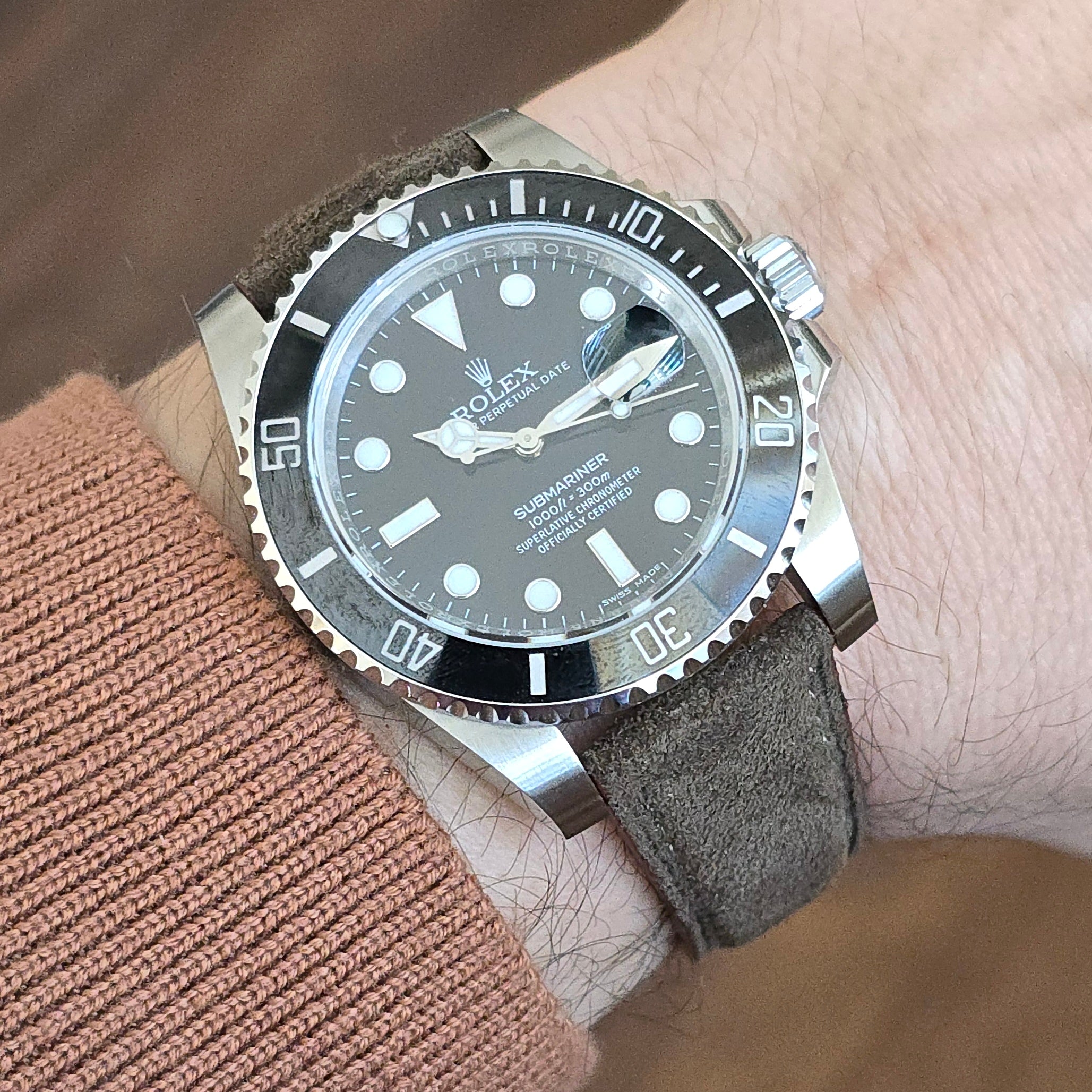 Suede Leather Strap - Green