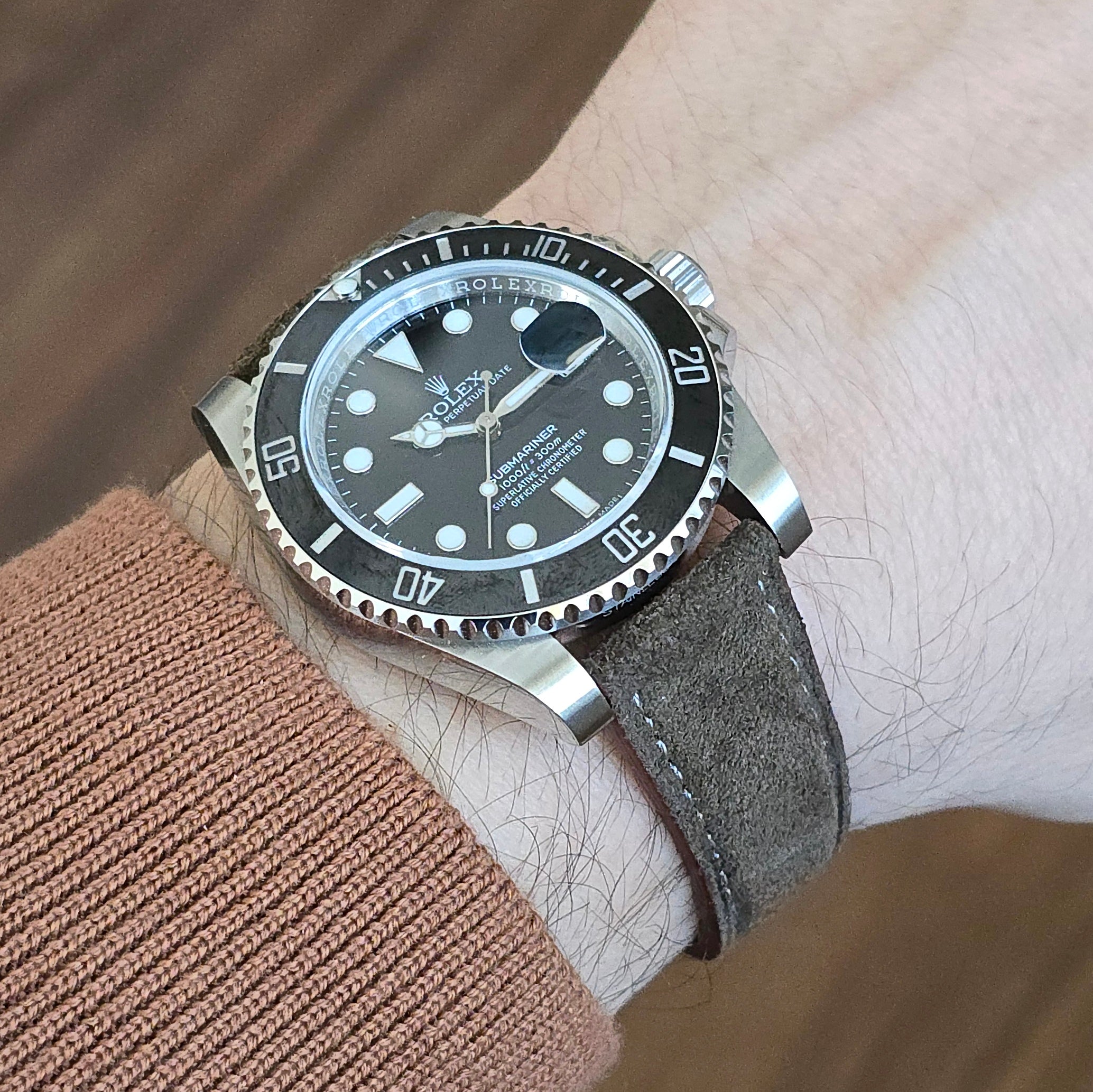 Suede Leather Strap - Green