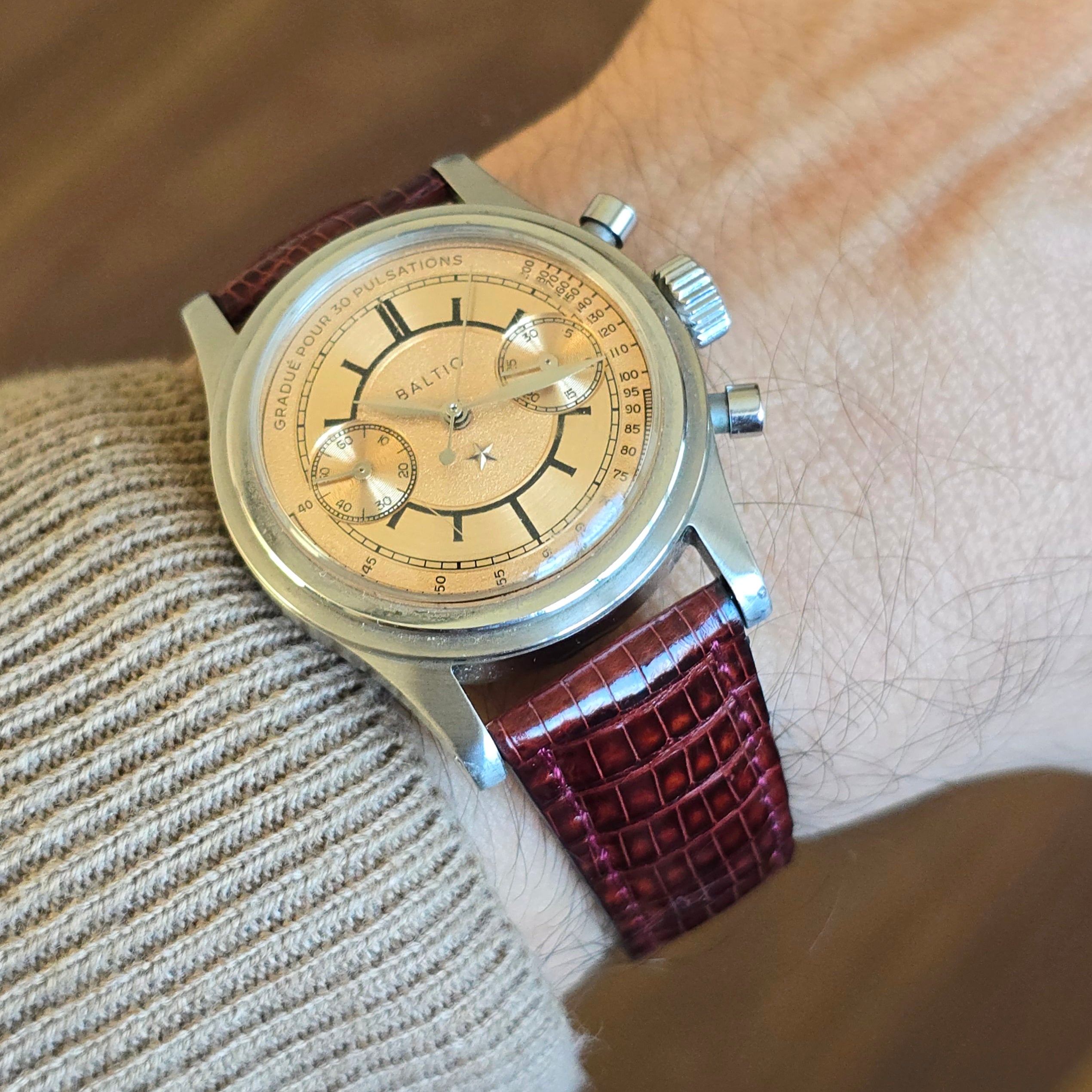 Lizard Leather Watch Strap - Burgundy