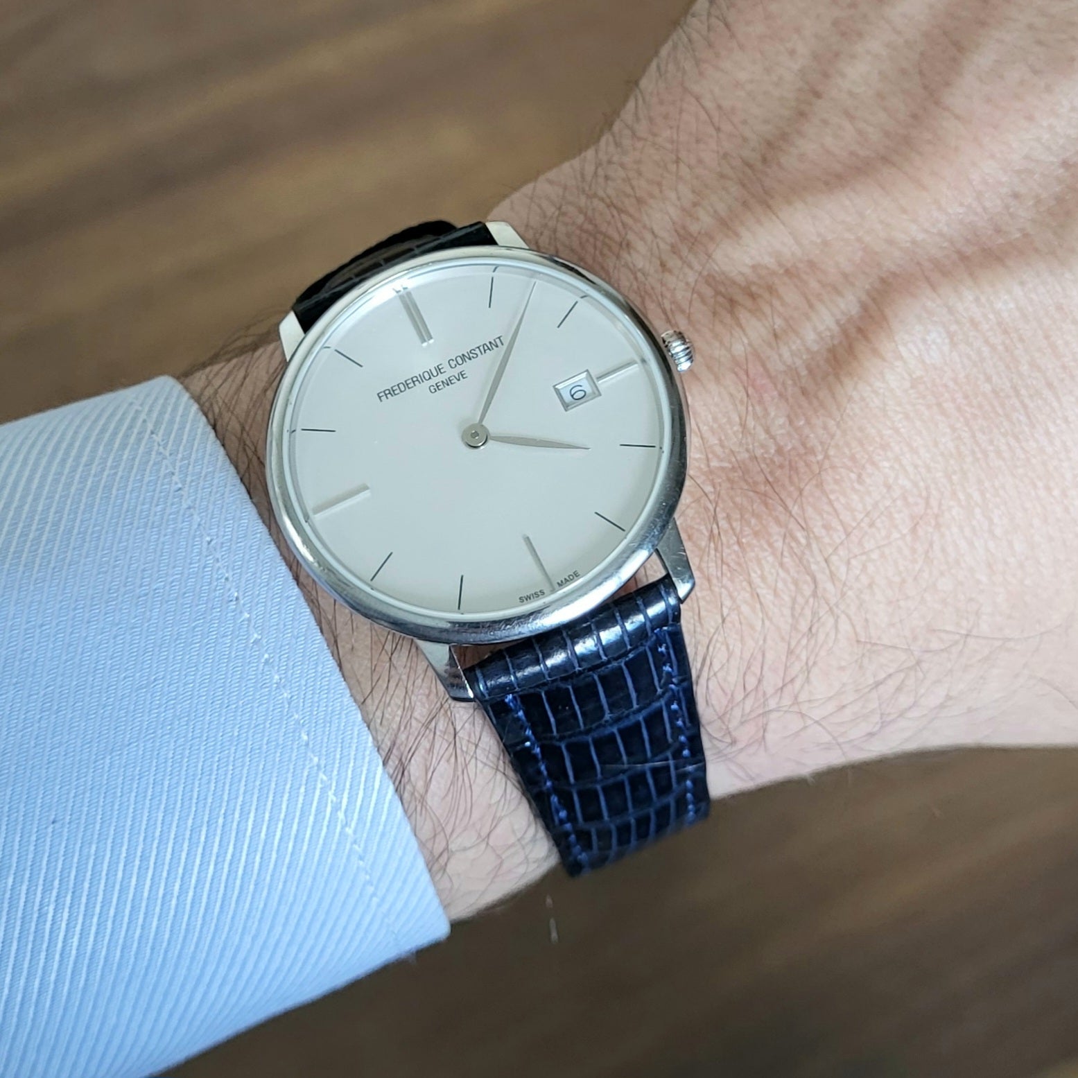 Lizard Leather Watch Strap - D. Blue
