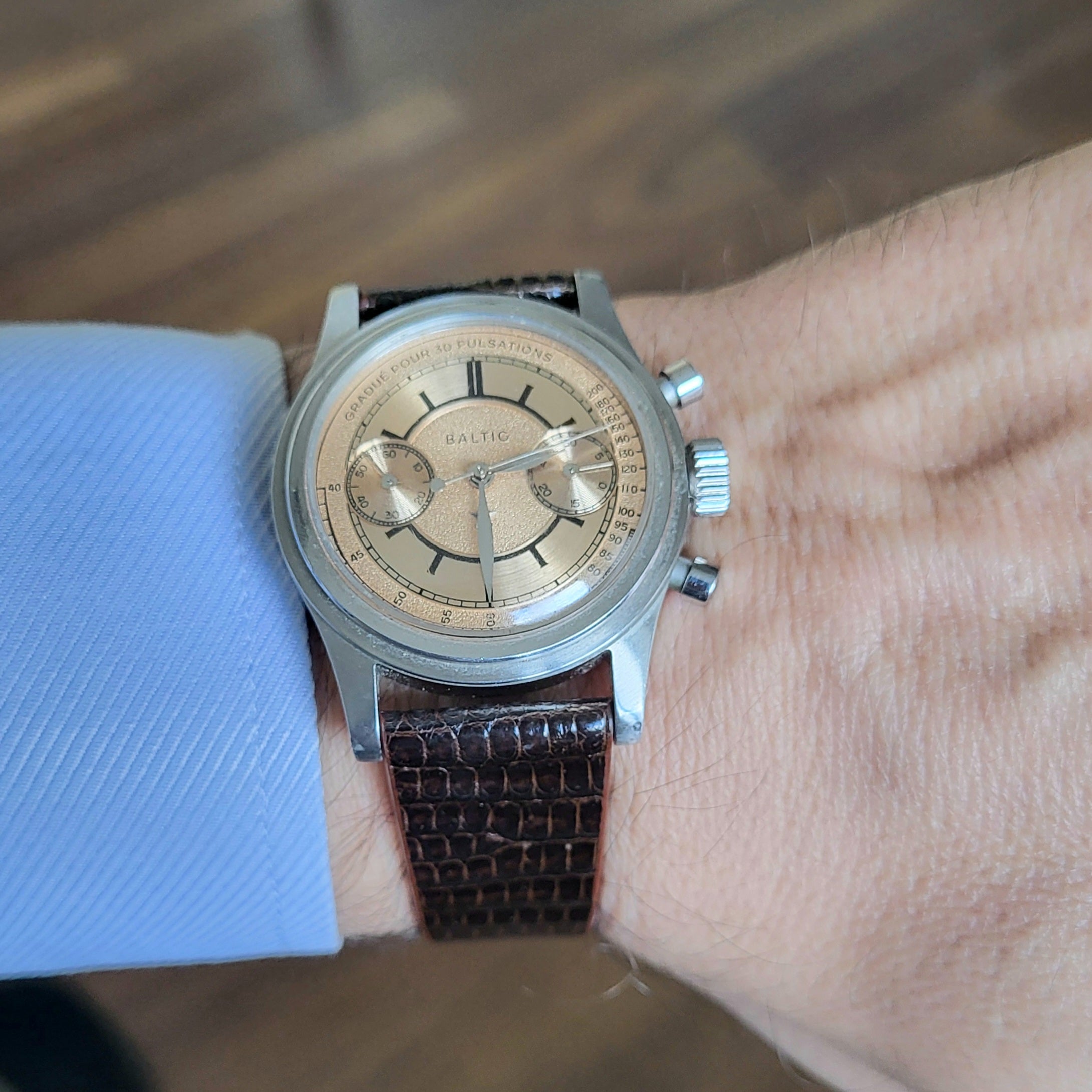 Lizard Slim Leather Watch Strap - Brown