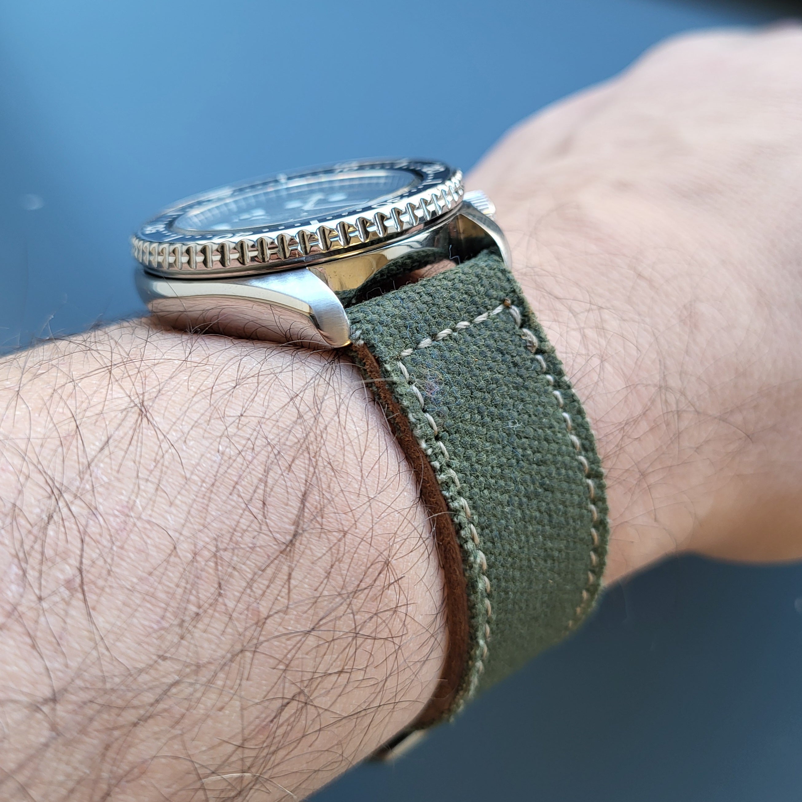 Canvas Watch Strap - Green