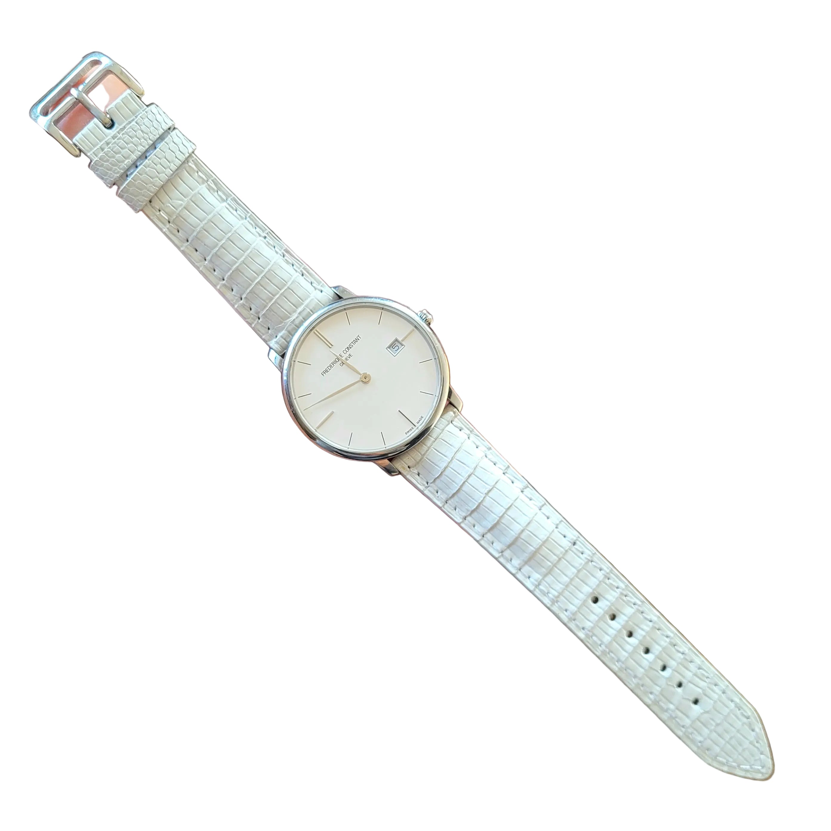 Lizard Leather Watch Strap - Beige