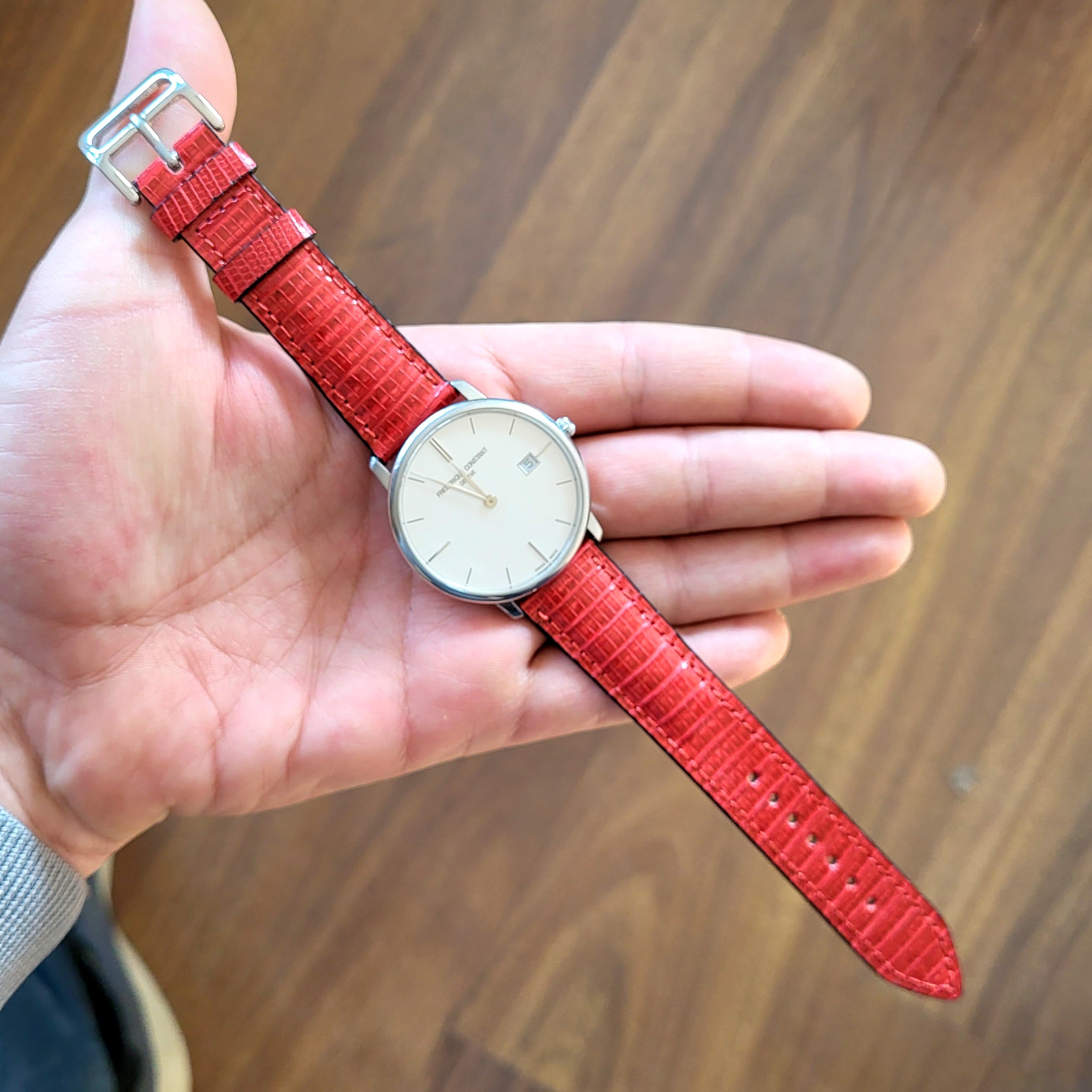 Lizard Leather Watch Strap - Red