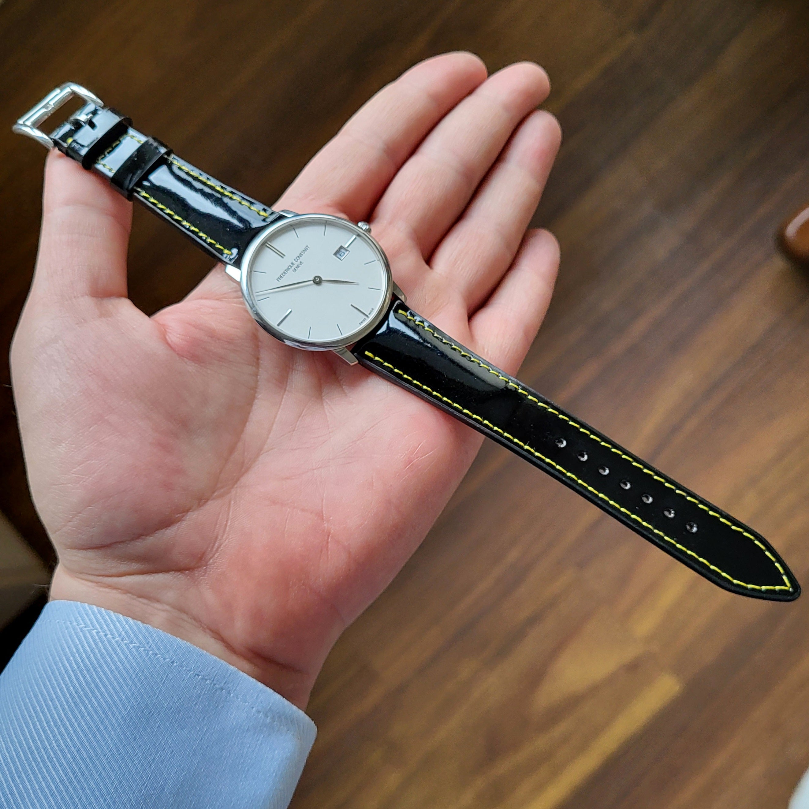Patent Leather Strap - Black / Yellow