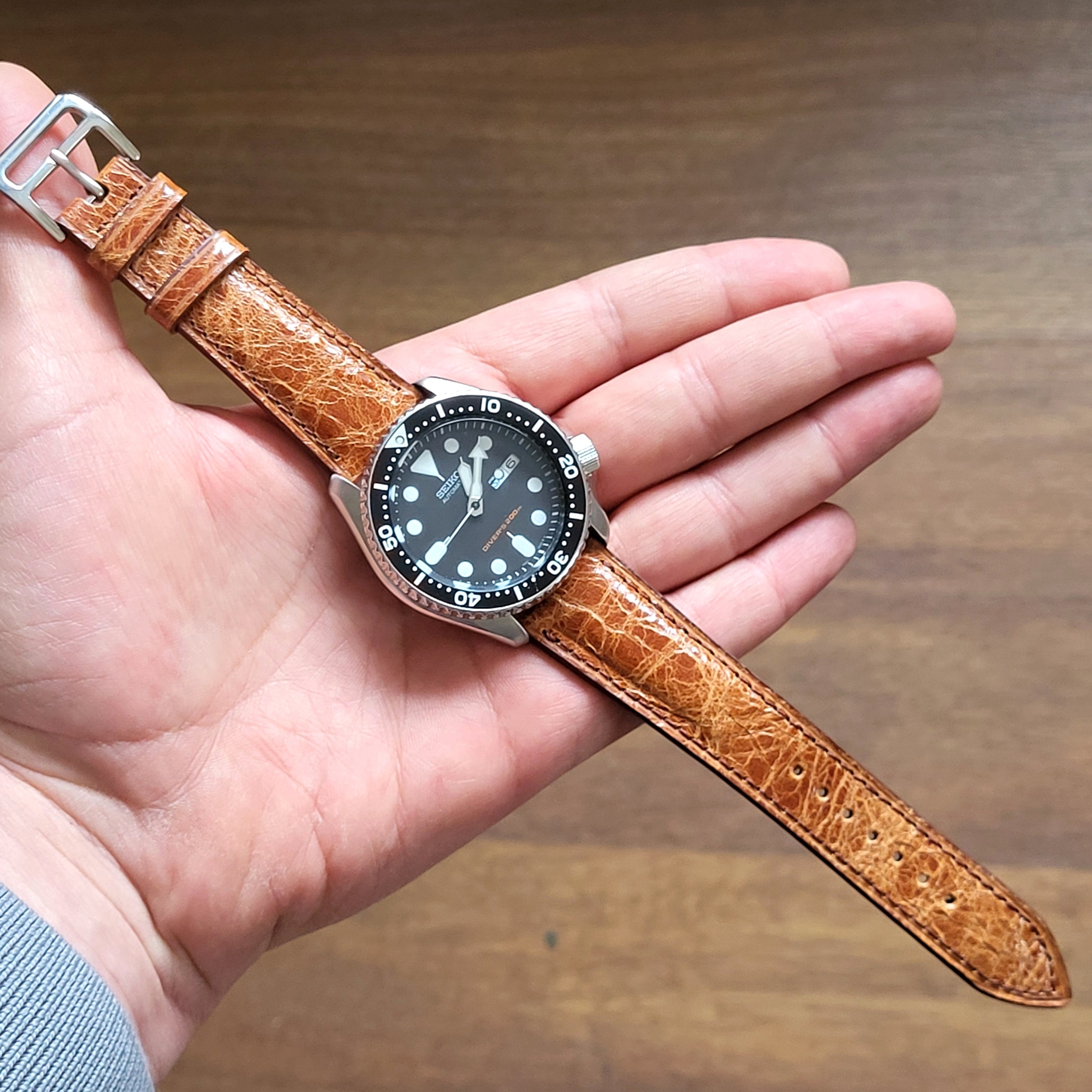 Distressed Leather Watch Strap