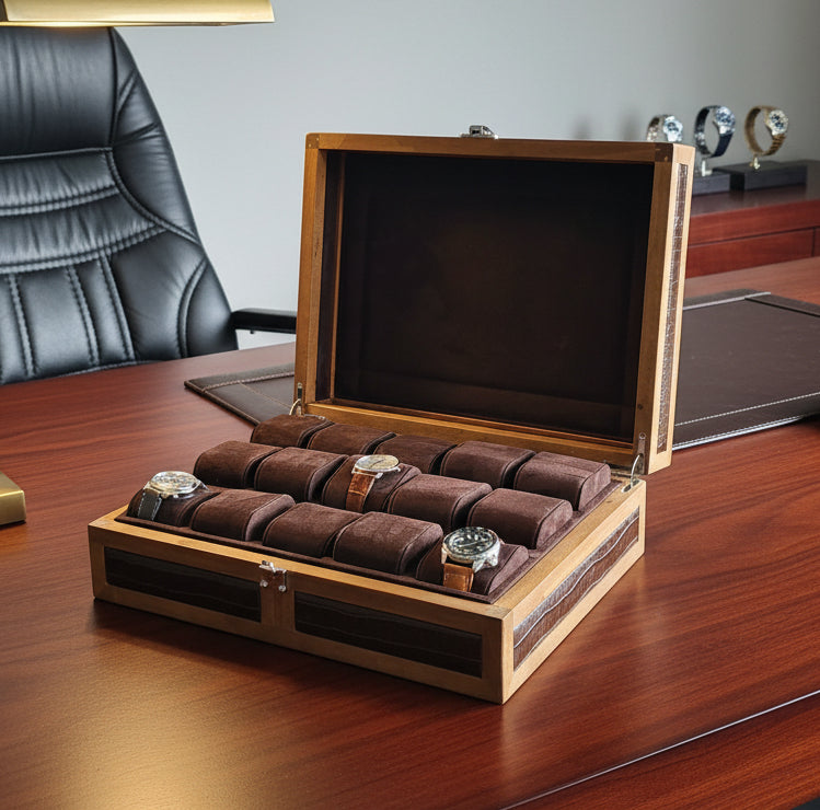 Heritage Wooden Watch Box for 15 / Brown