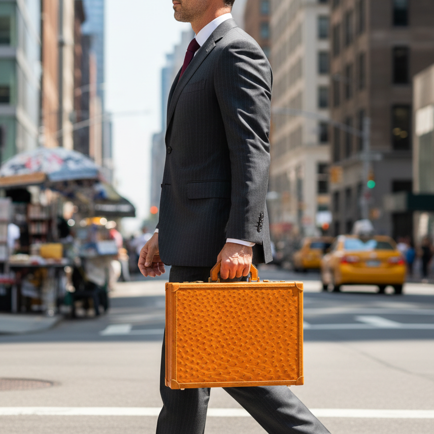 Bond Ostrich Leather Watch Case for 10 / Tan