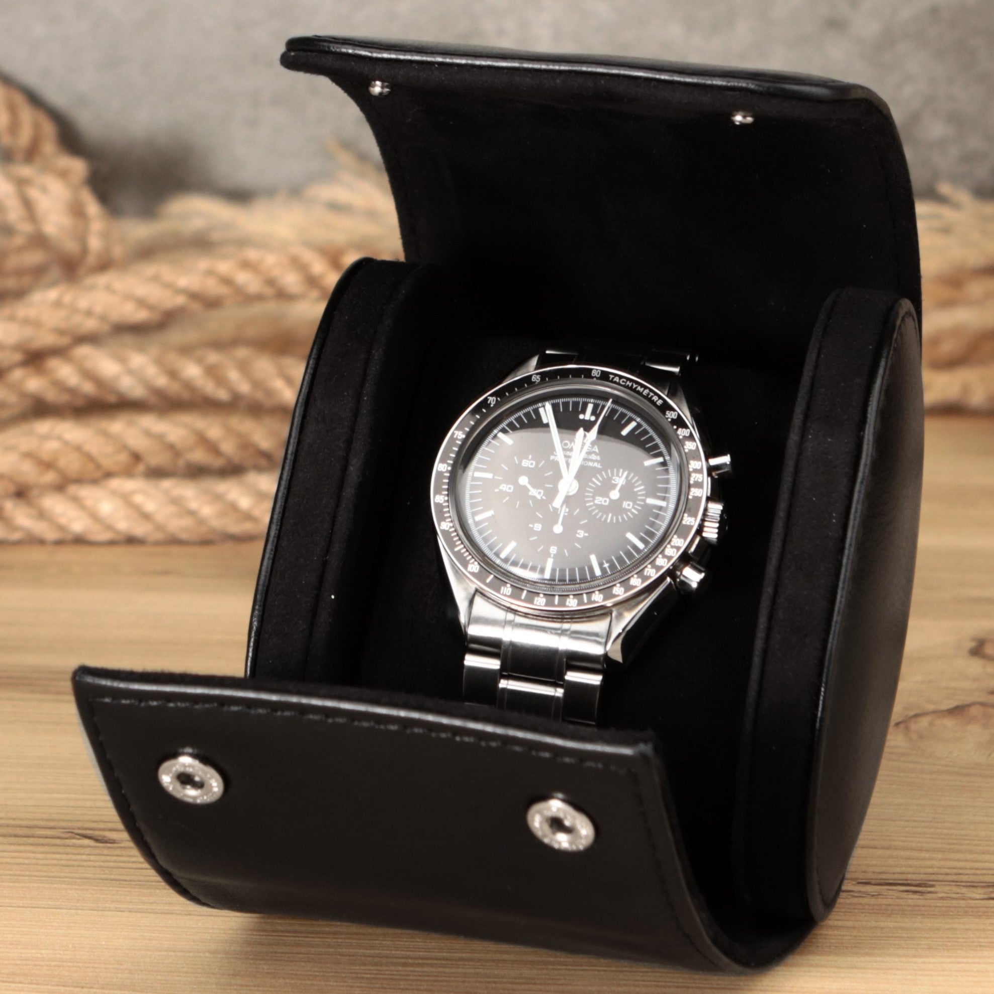 Leather Watch Box for 6 / Black
