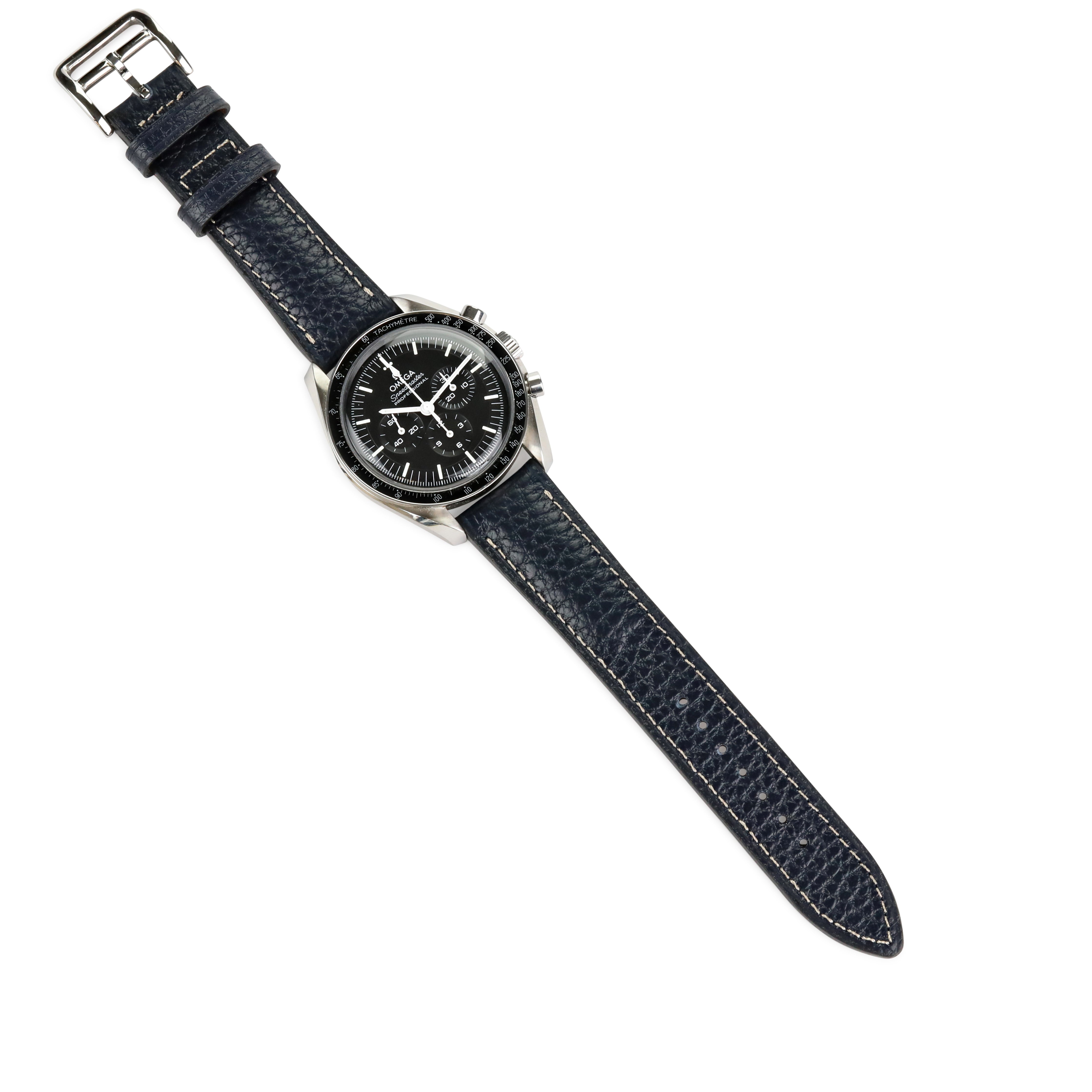 Embossed Leather Strap - D. Blue
