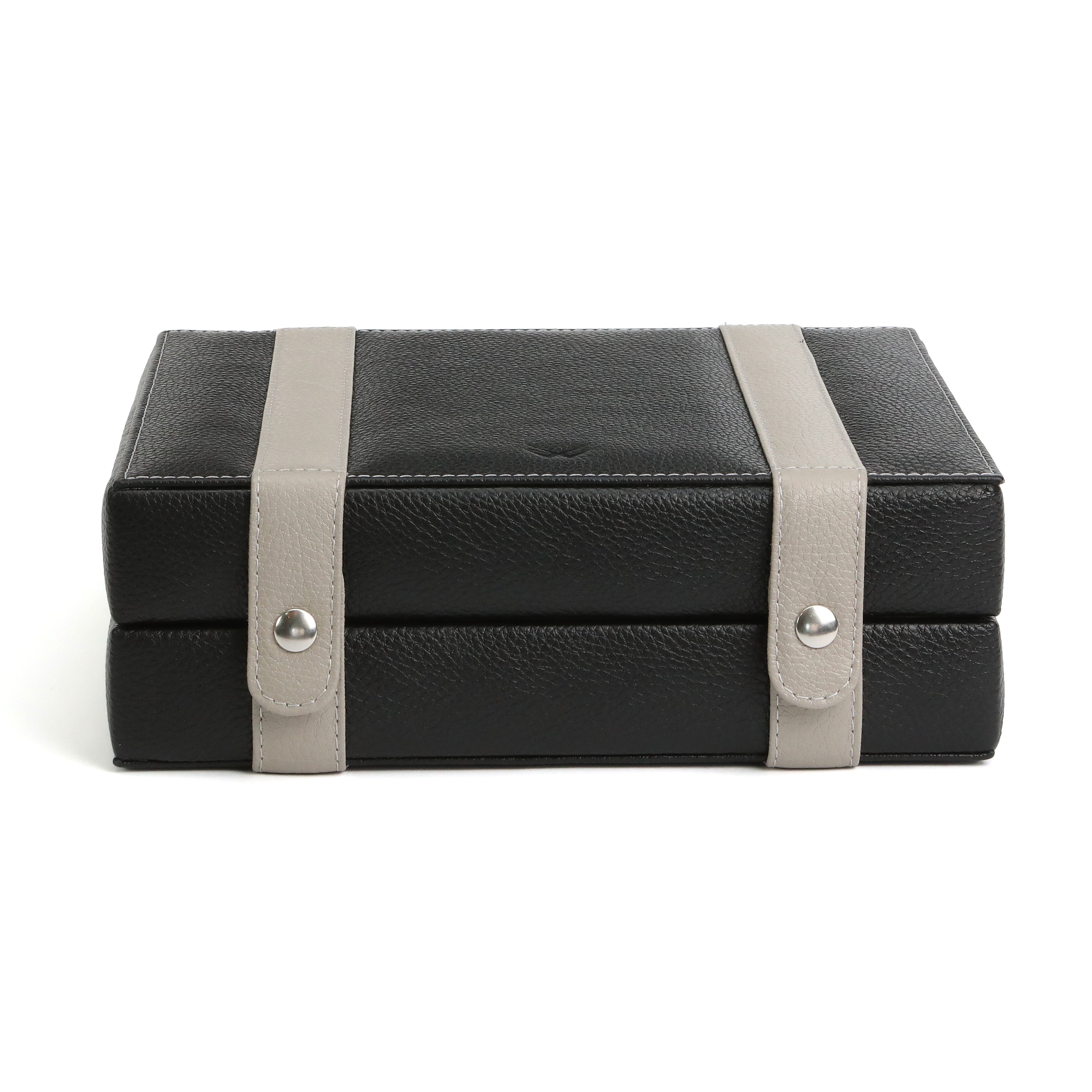 Arca Temporis Leather Watch Box for 6 / Black - Beige