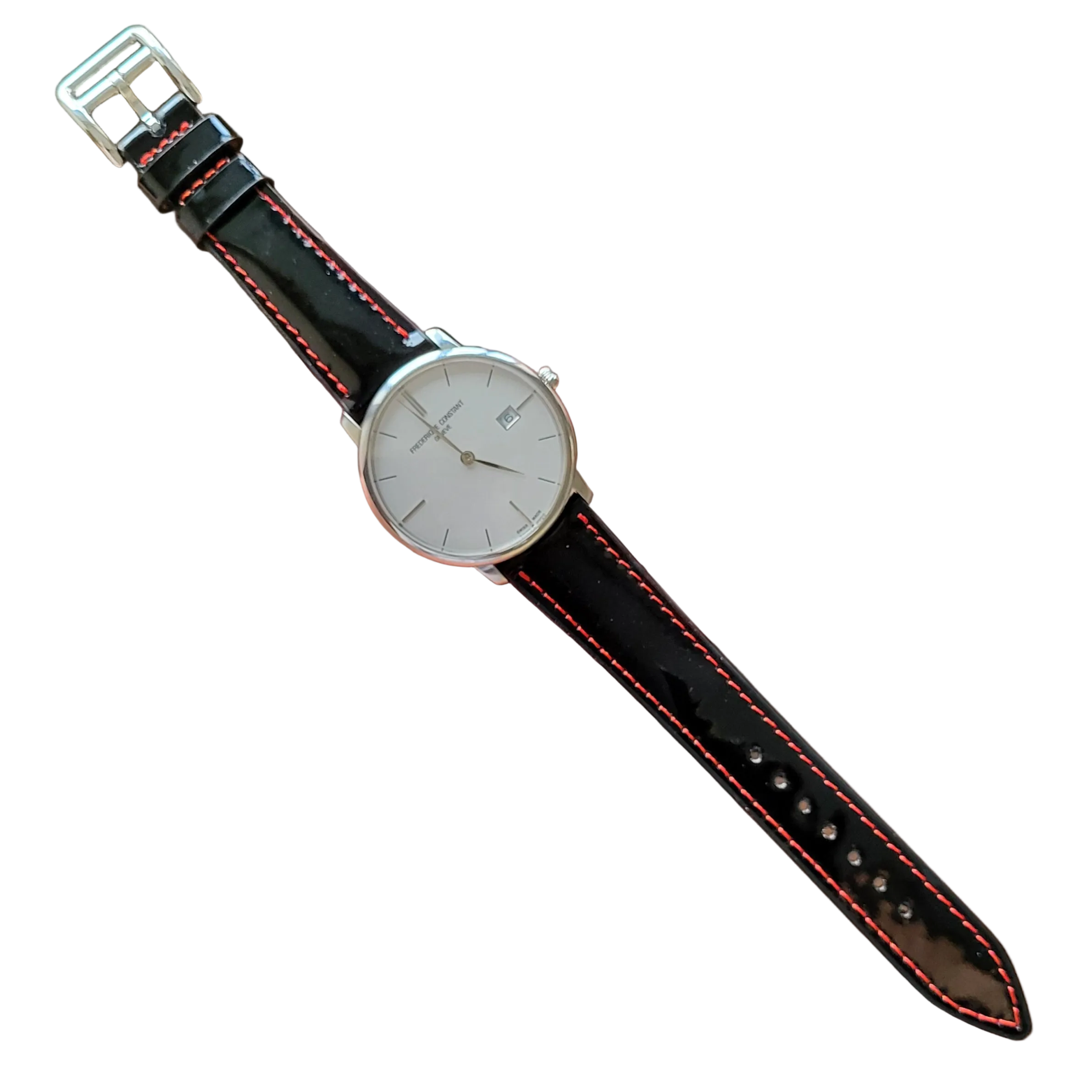 Patent Leather Strap - Black / Red