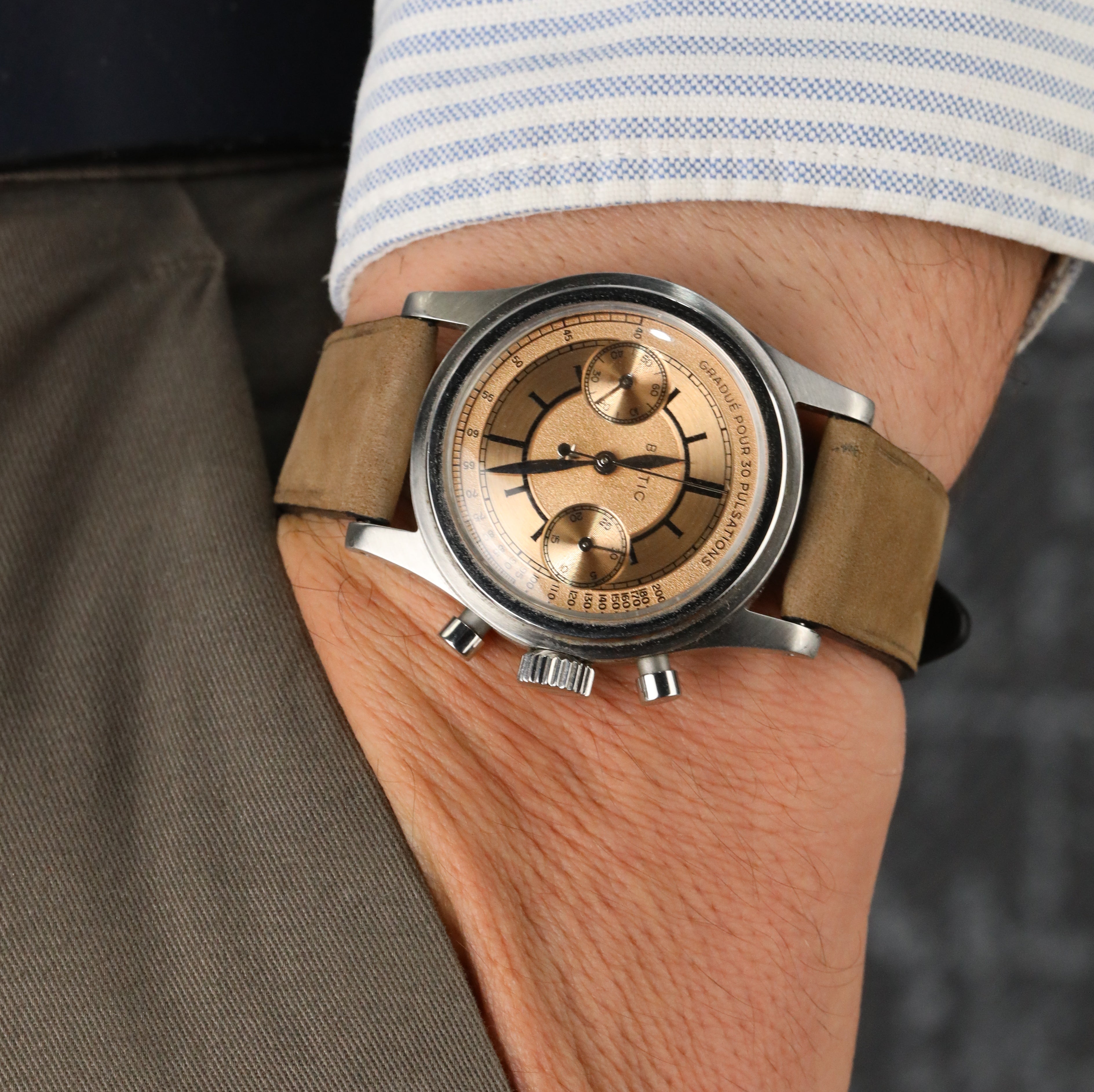 Nubuck Slim Leather Watch Strap