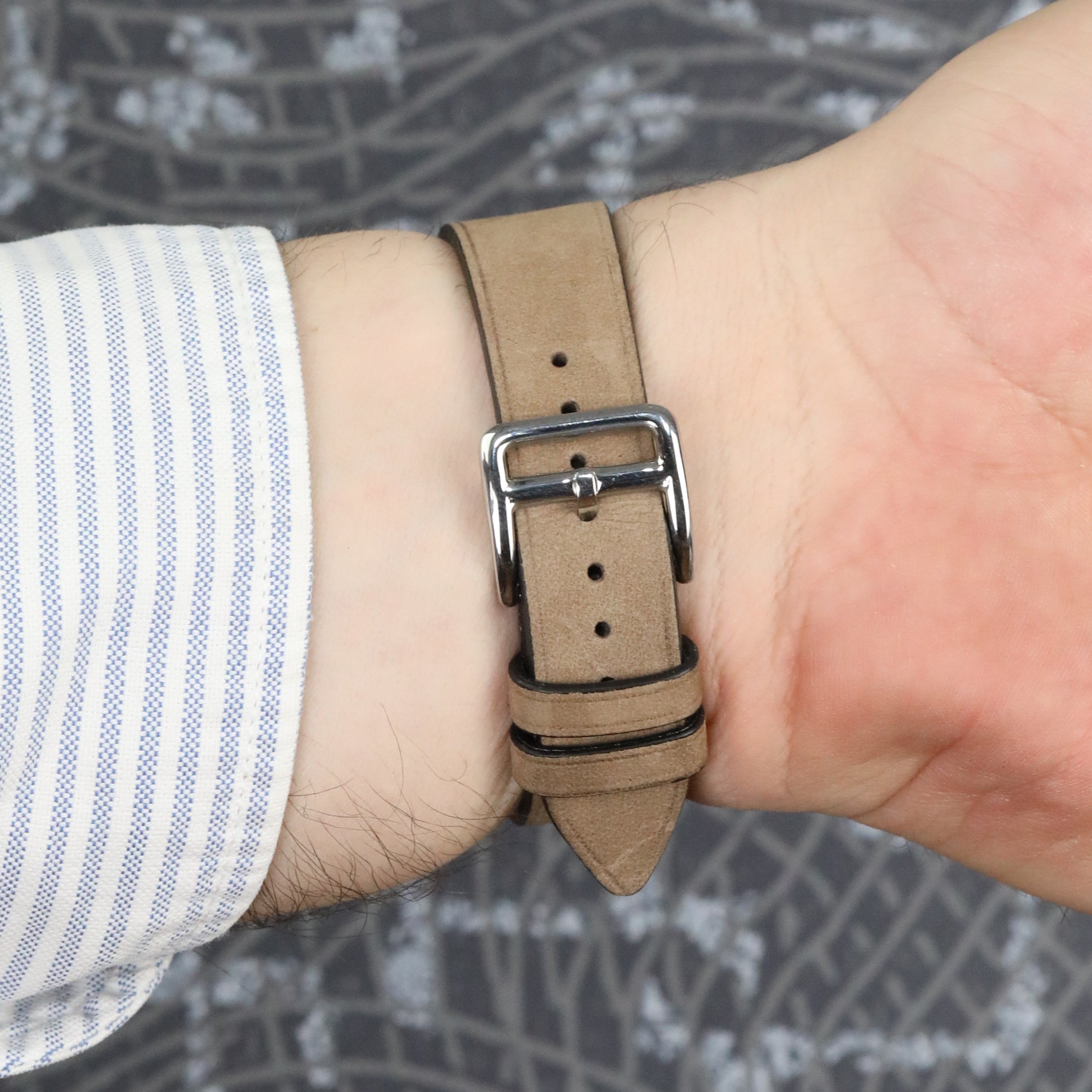 Nubuck Slim Leather Watch Strap