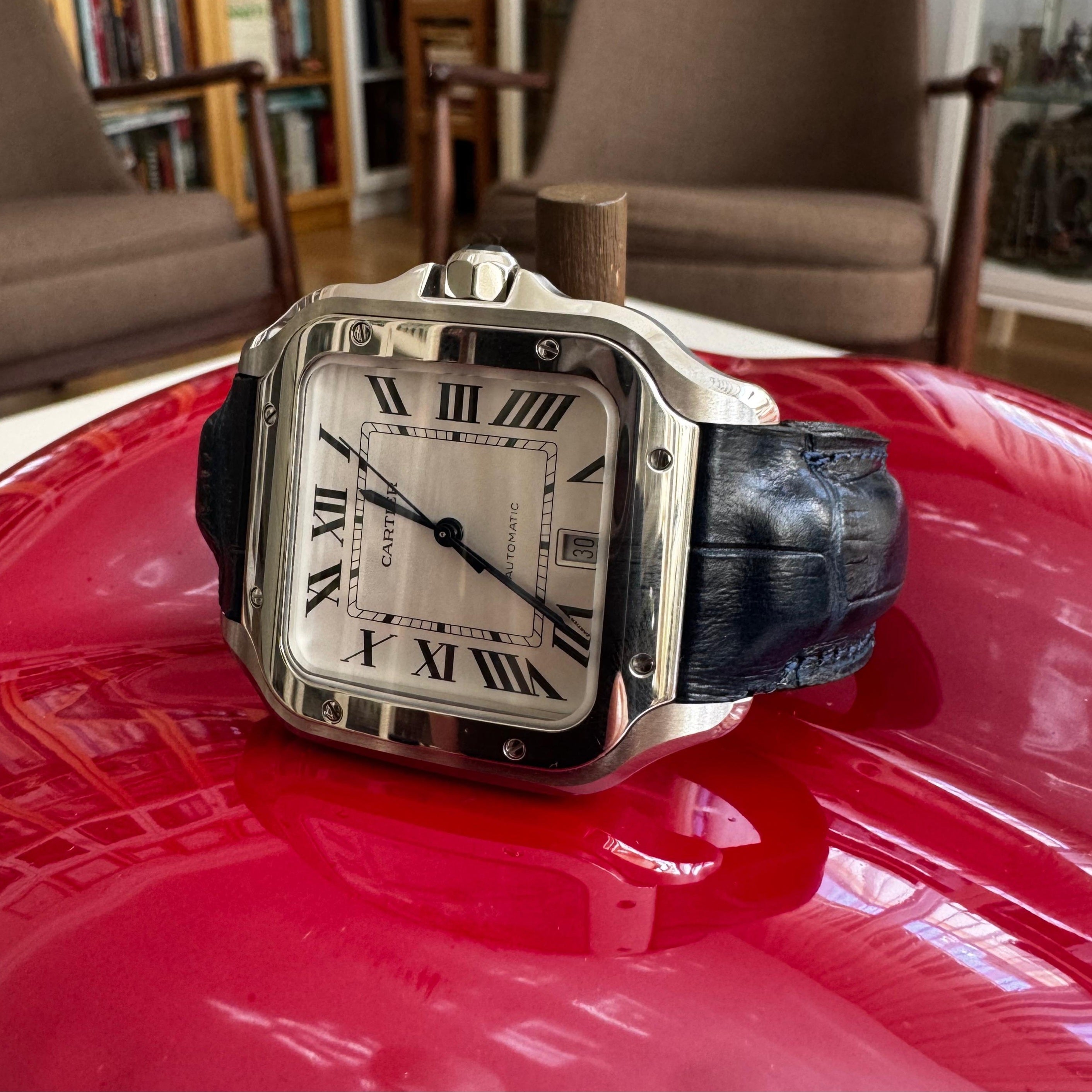 Cartier Santos Compatible Leather Watch Strap