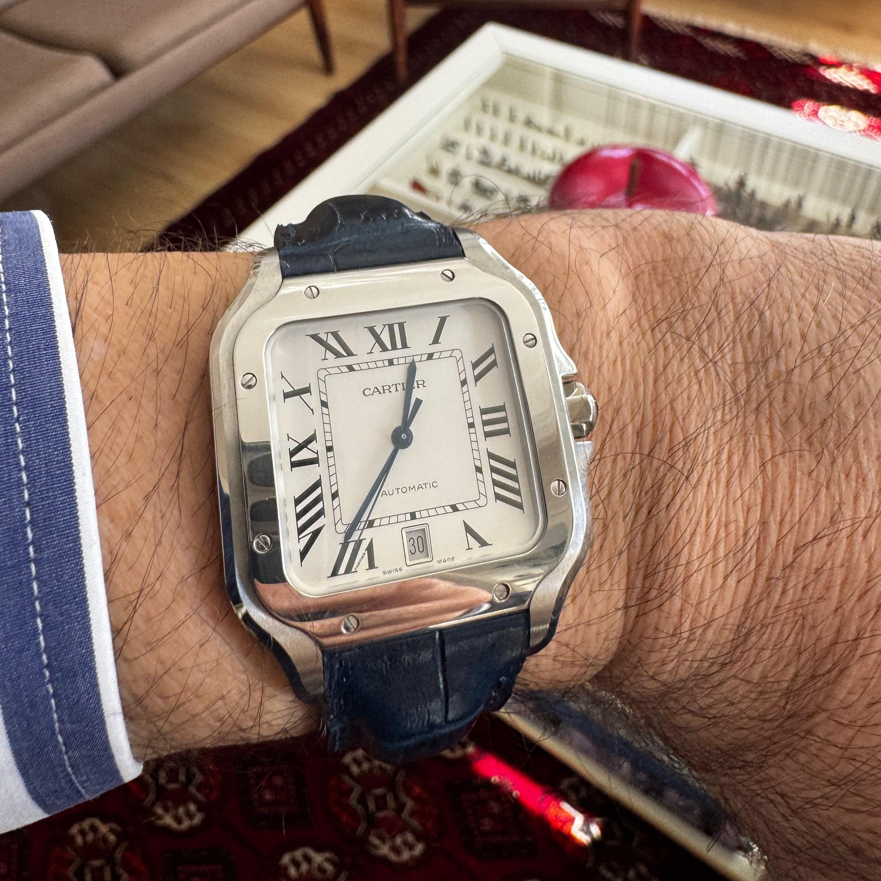 Cartier Santos Compatible Leather Watch Strap