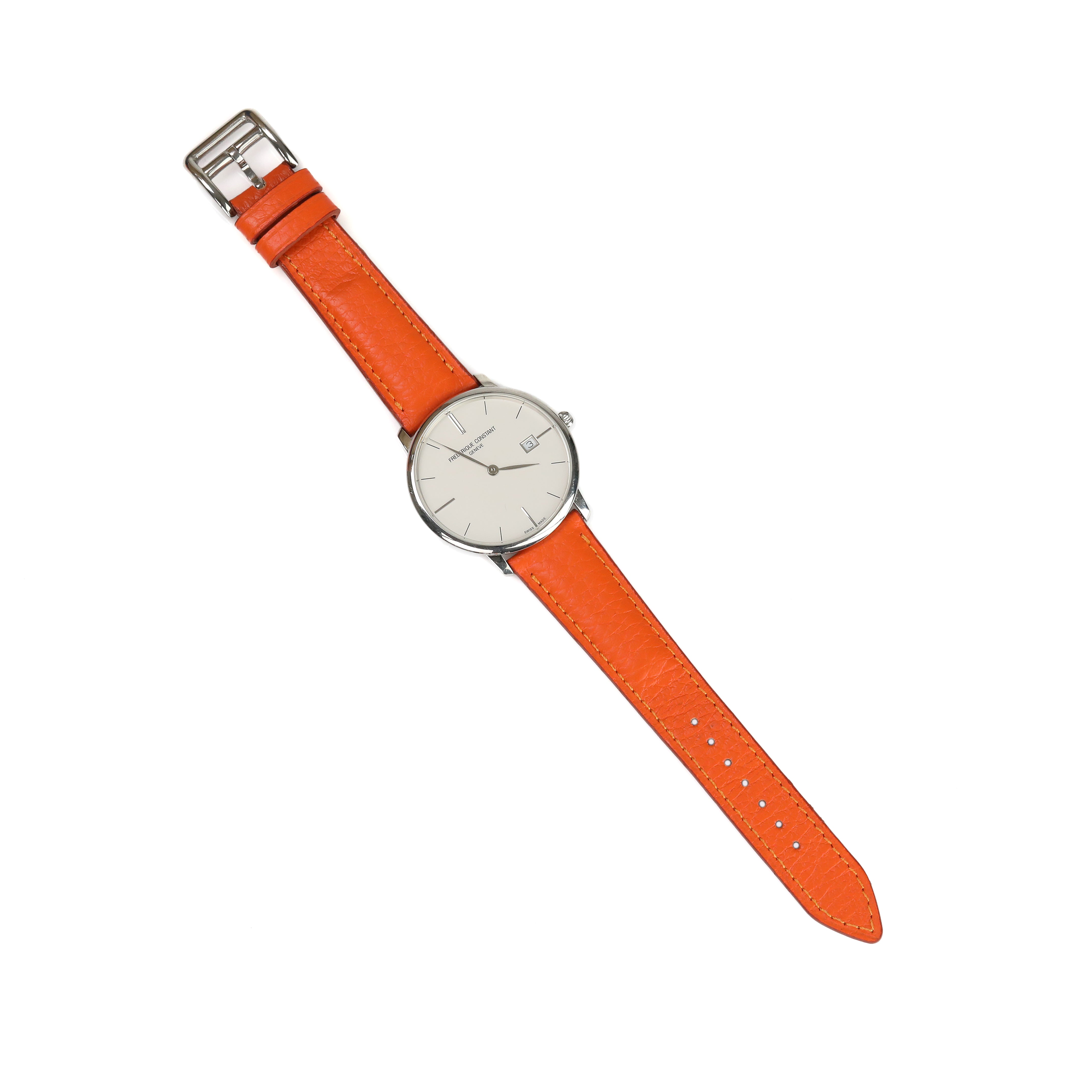Embossed Leather Strap - Orange