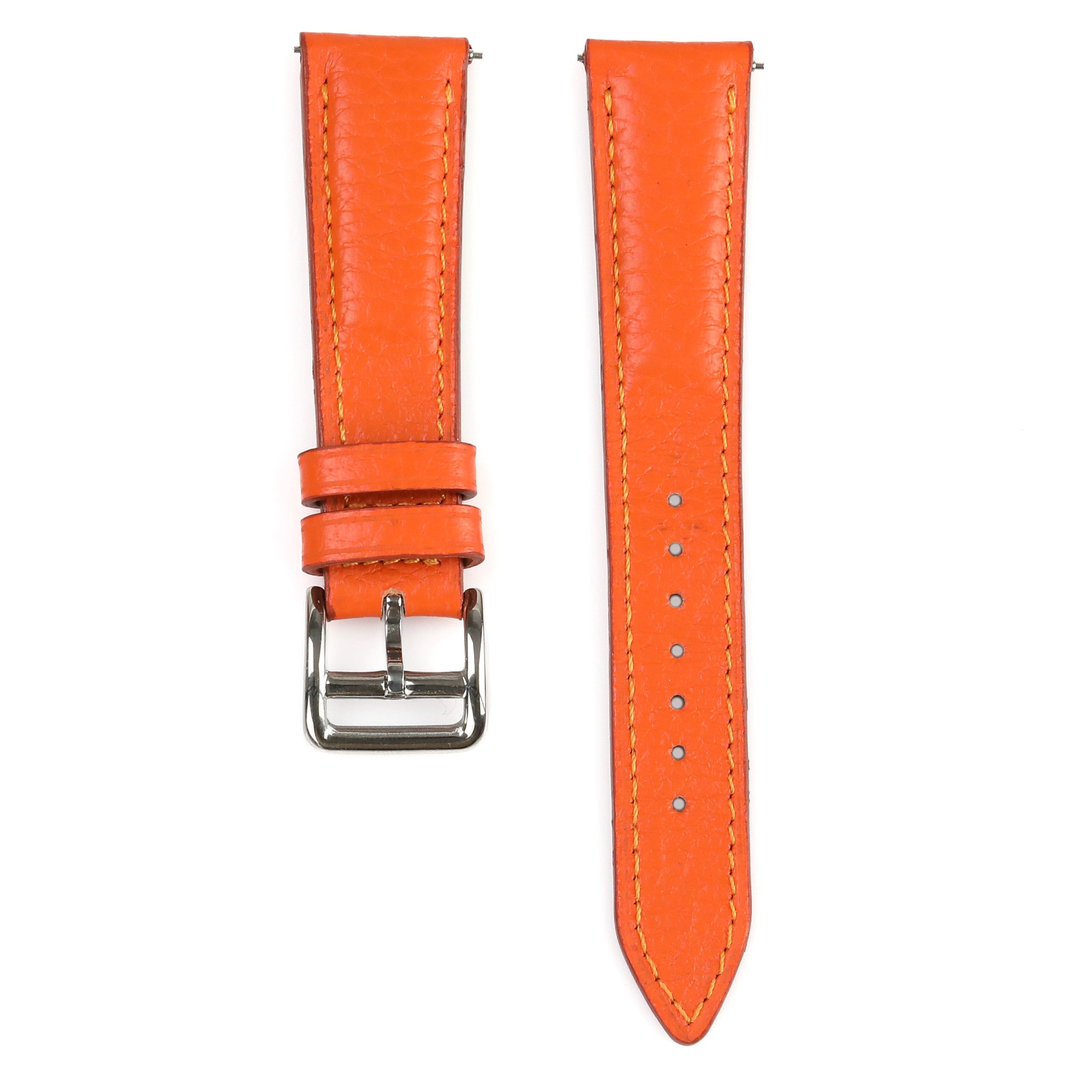 Embossed Leather Strap - Orange