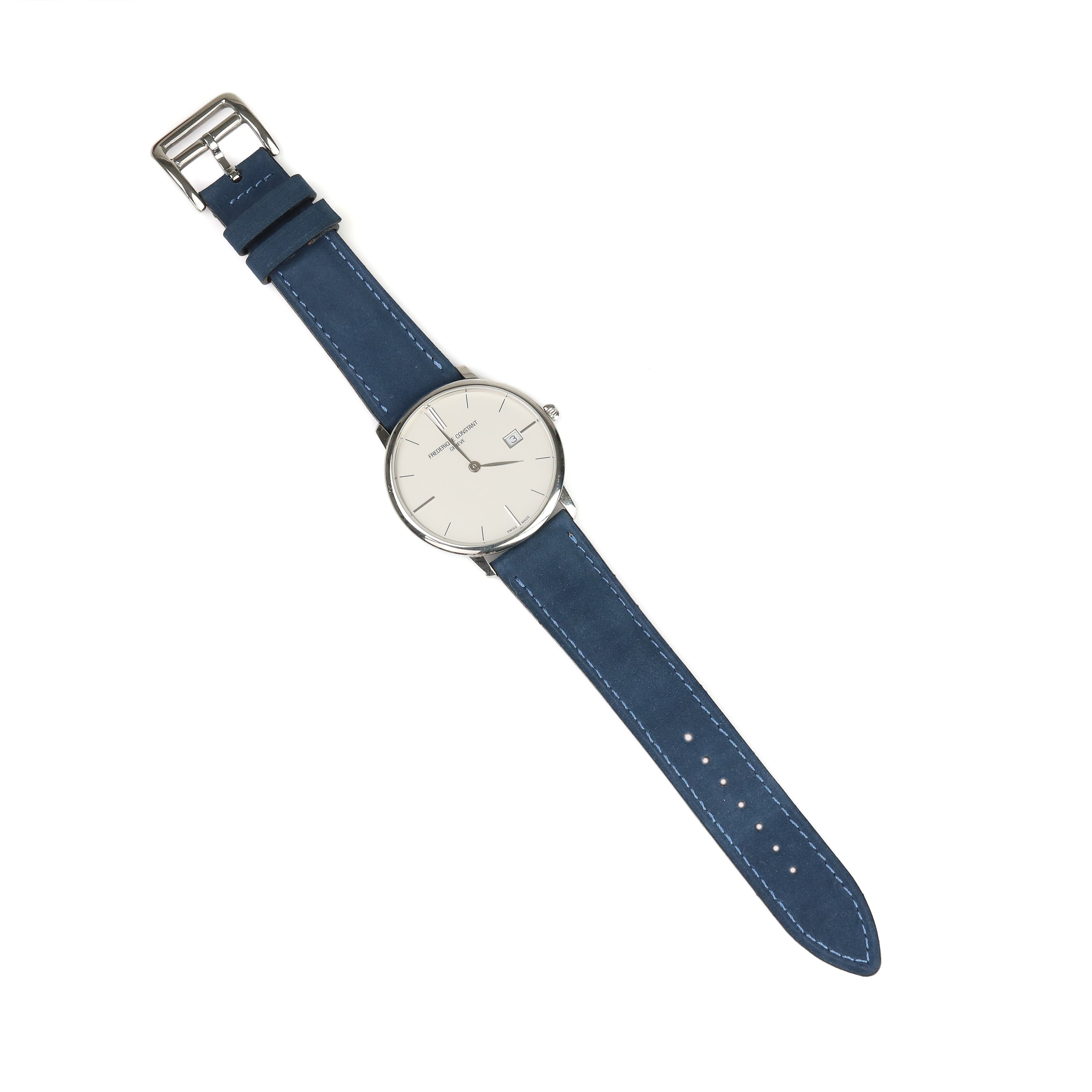 Nubuck Leather Strap - D. Blue