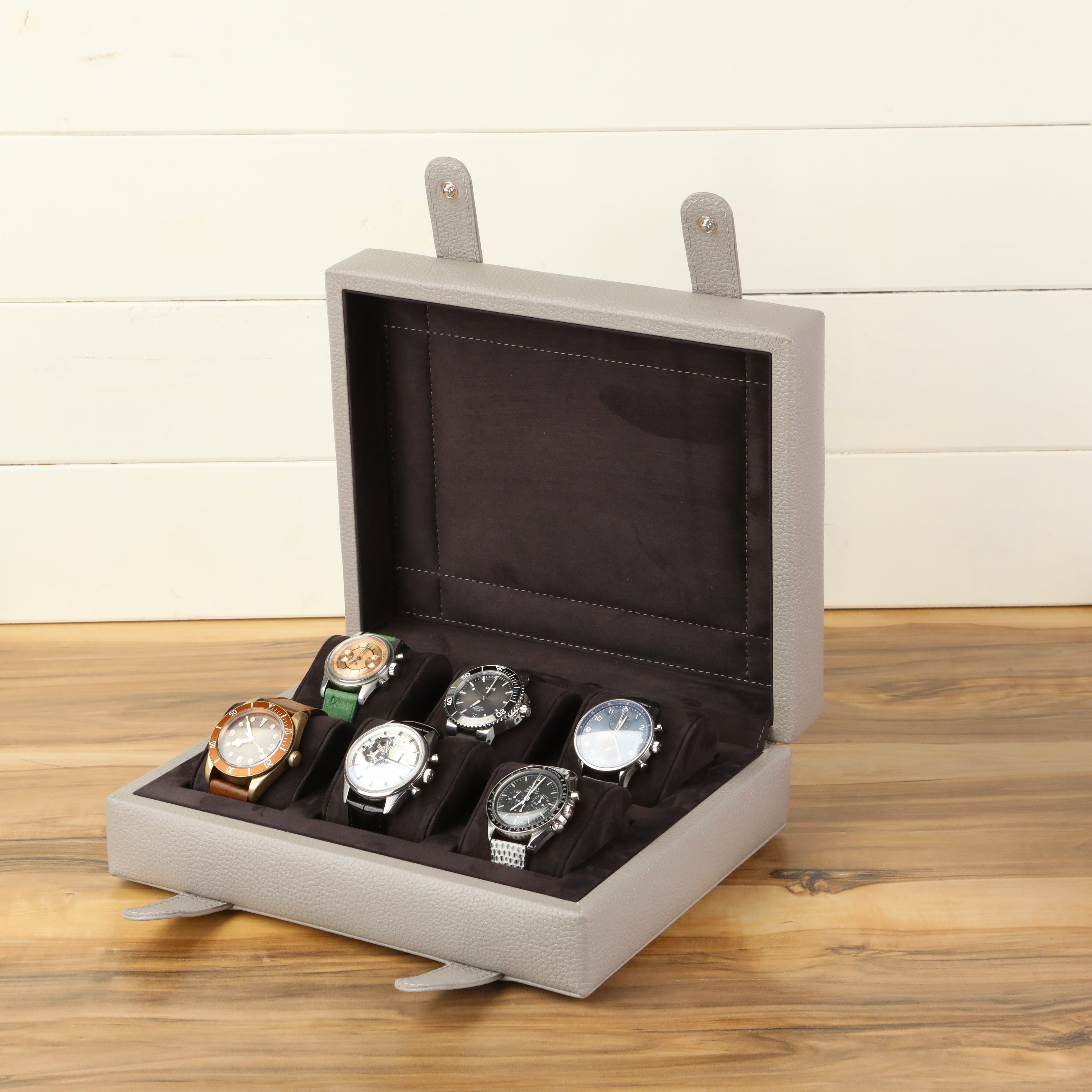 Arca Temporis Leather Watch Box for 6 / Anthracite