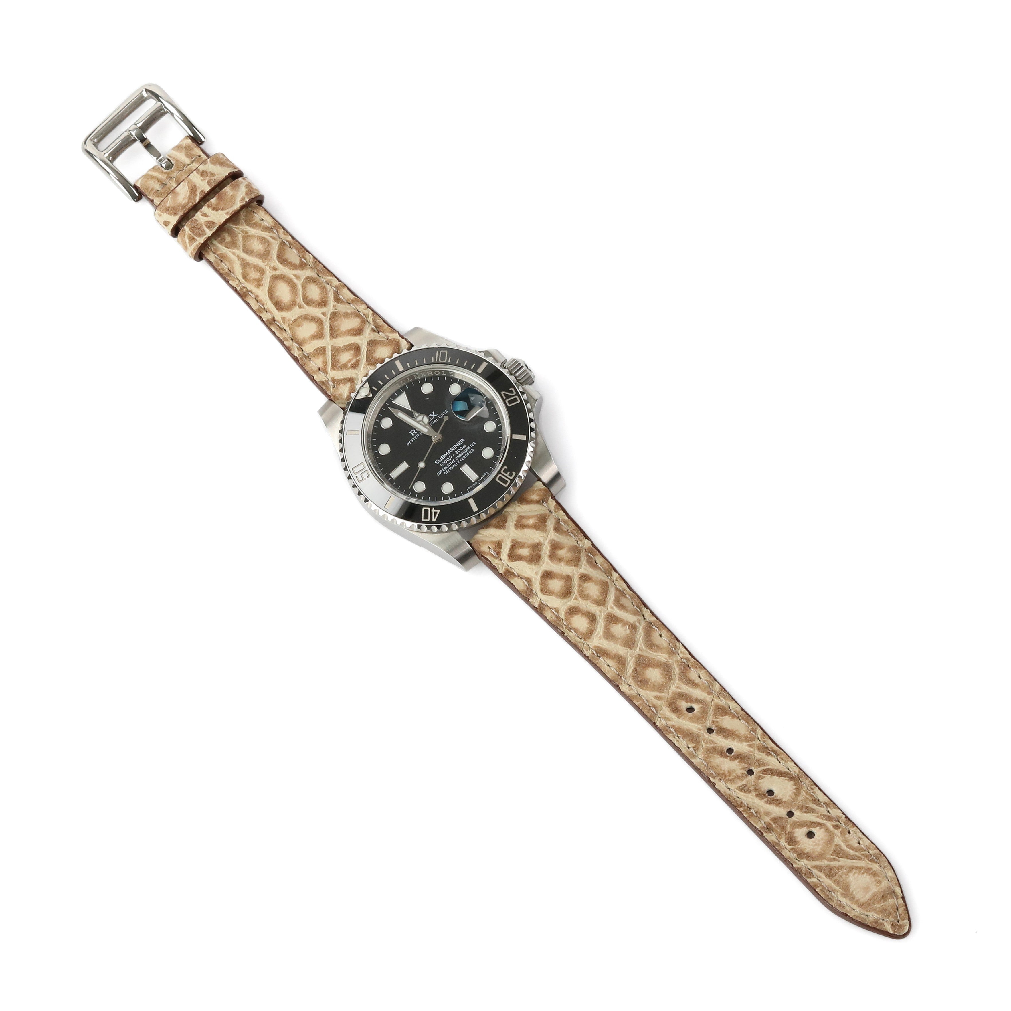 Genuine Croc. Leather Watch Strap