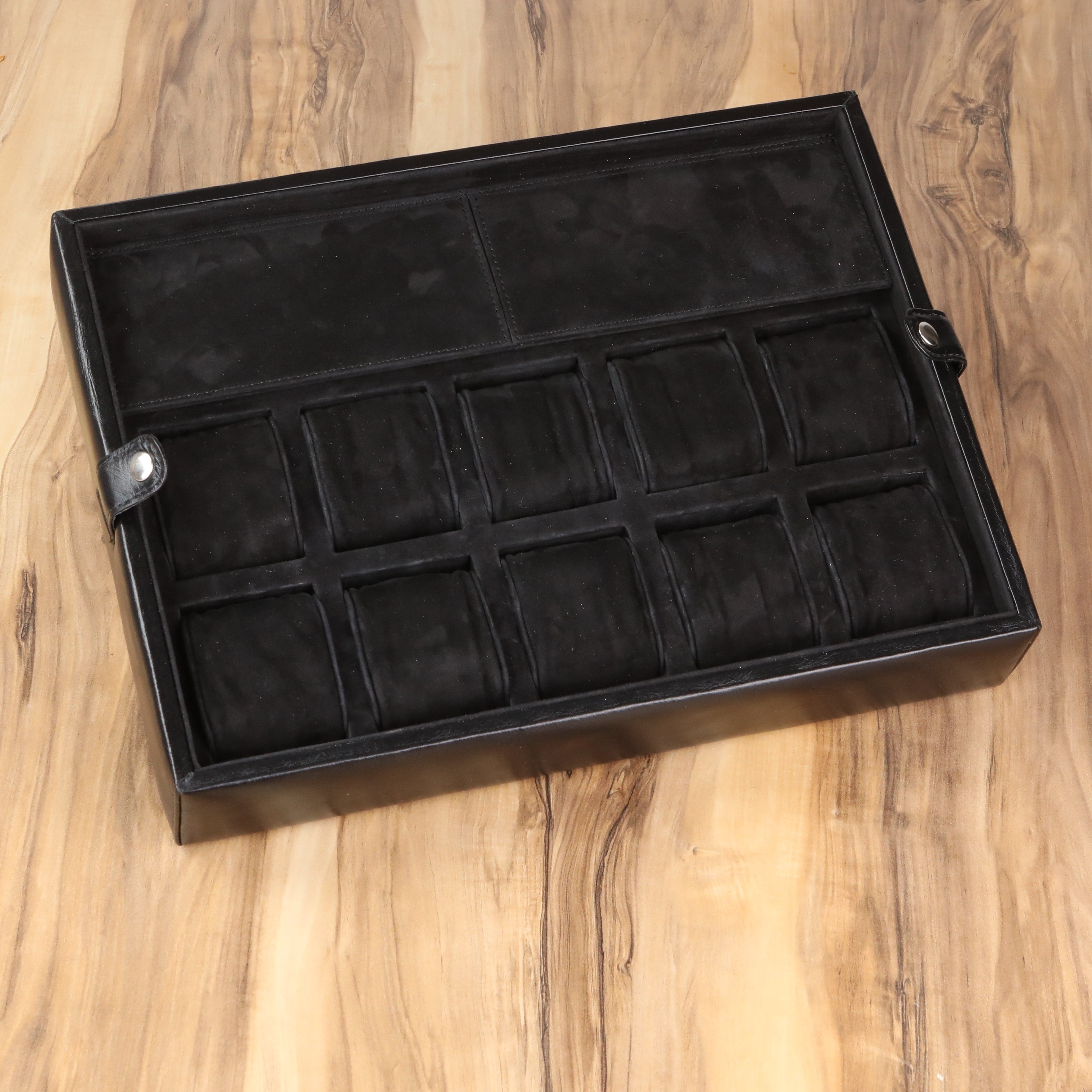 Leather Watch Box for 10 / Black