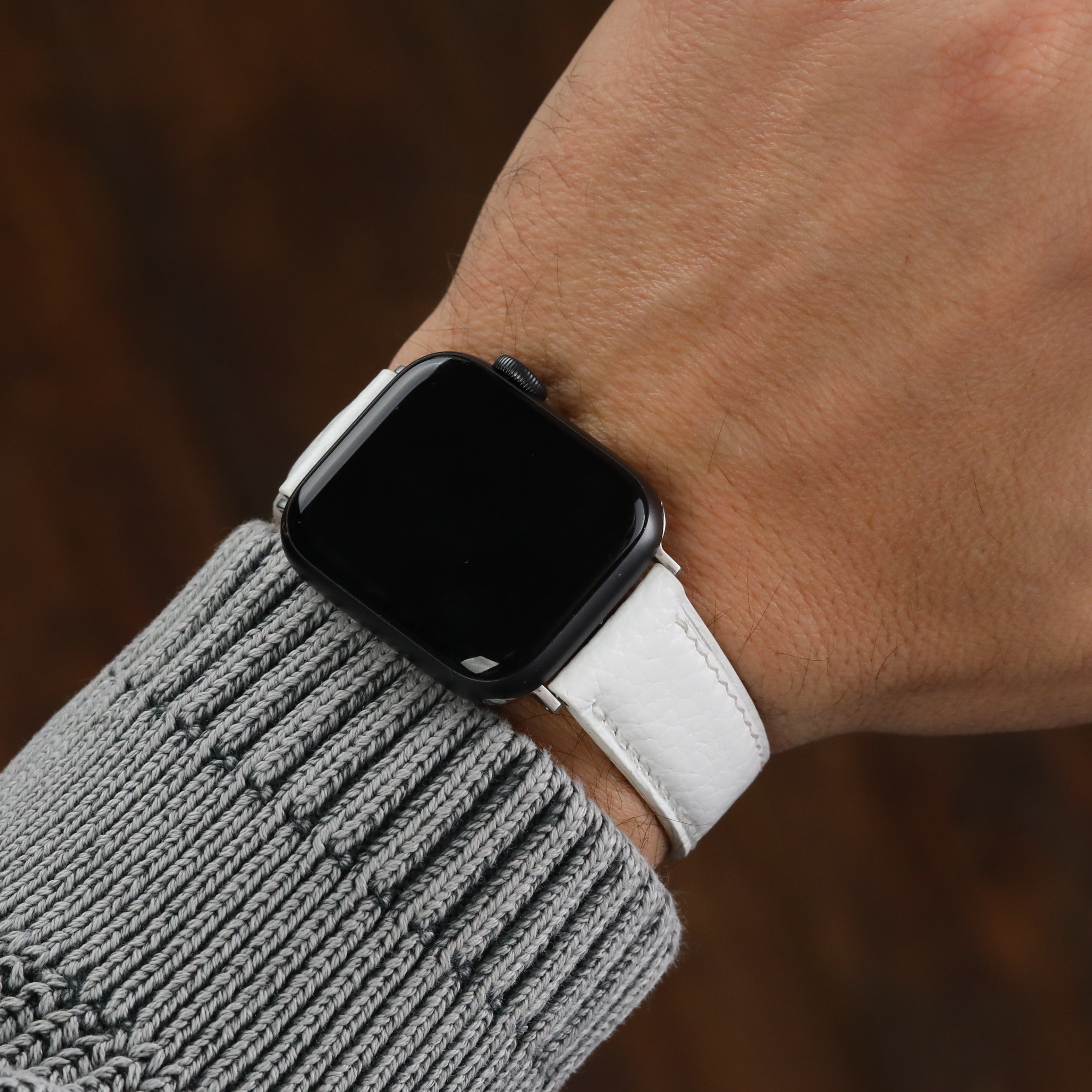 Apple Watch Compatible Leather Strap - White