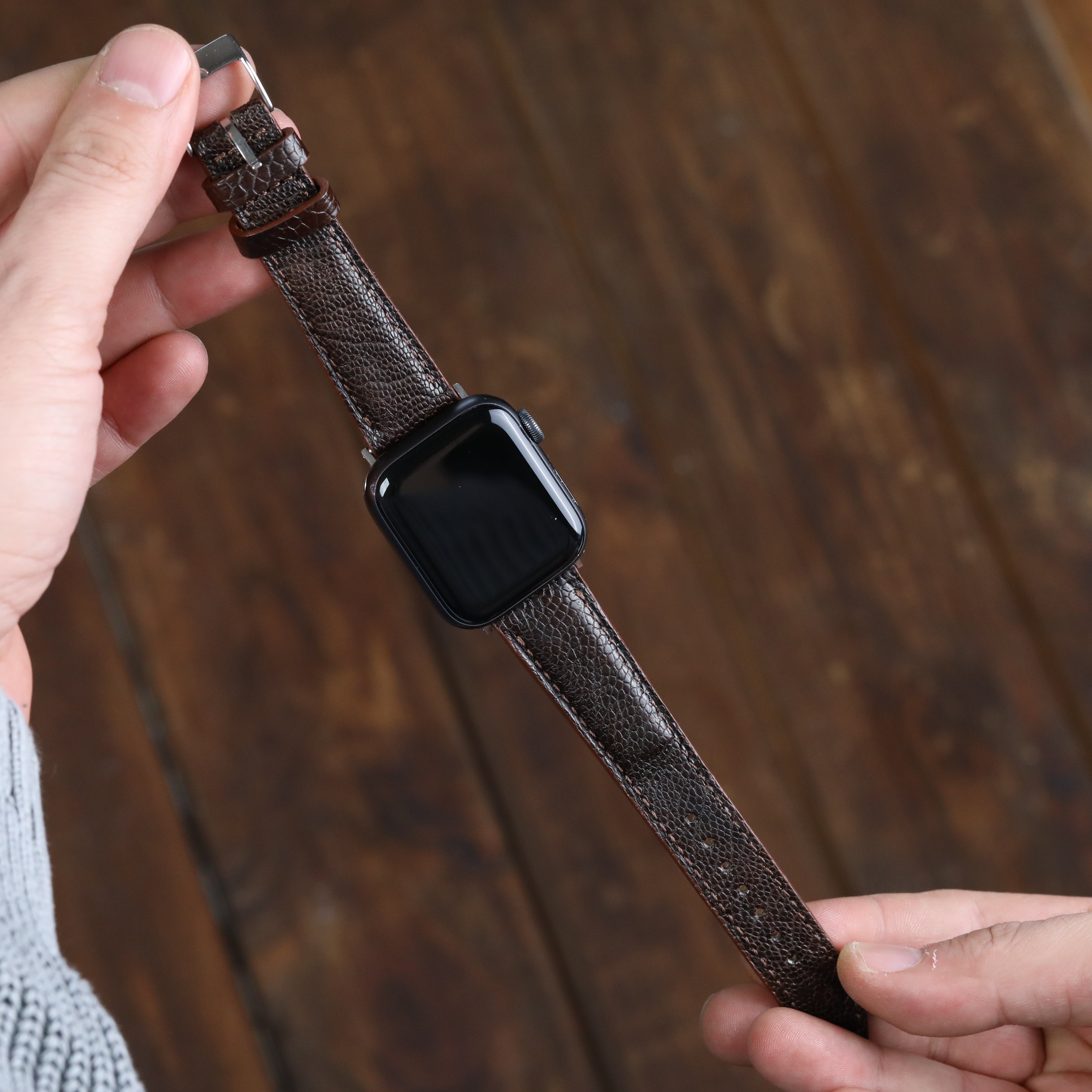 Apple Watch Compatible Leather Strap - Brown