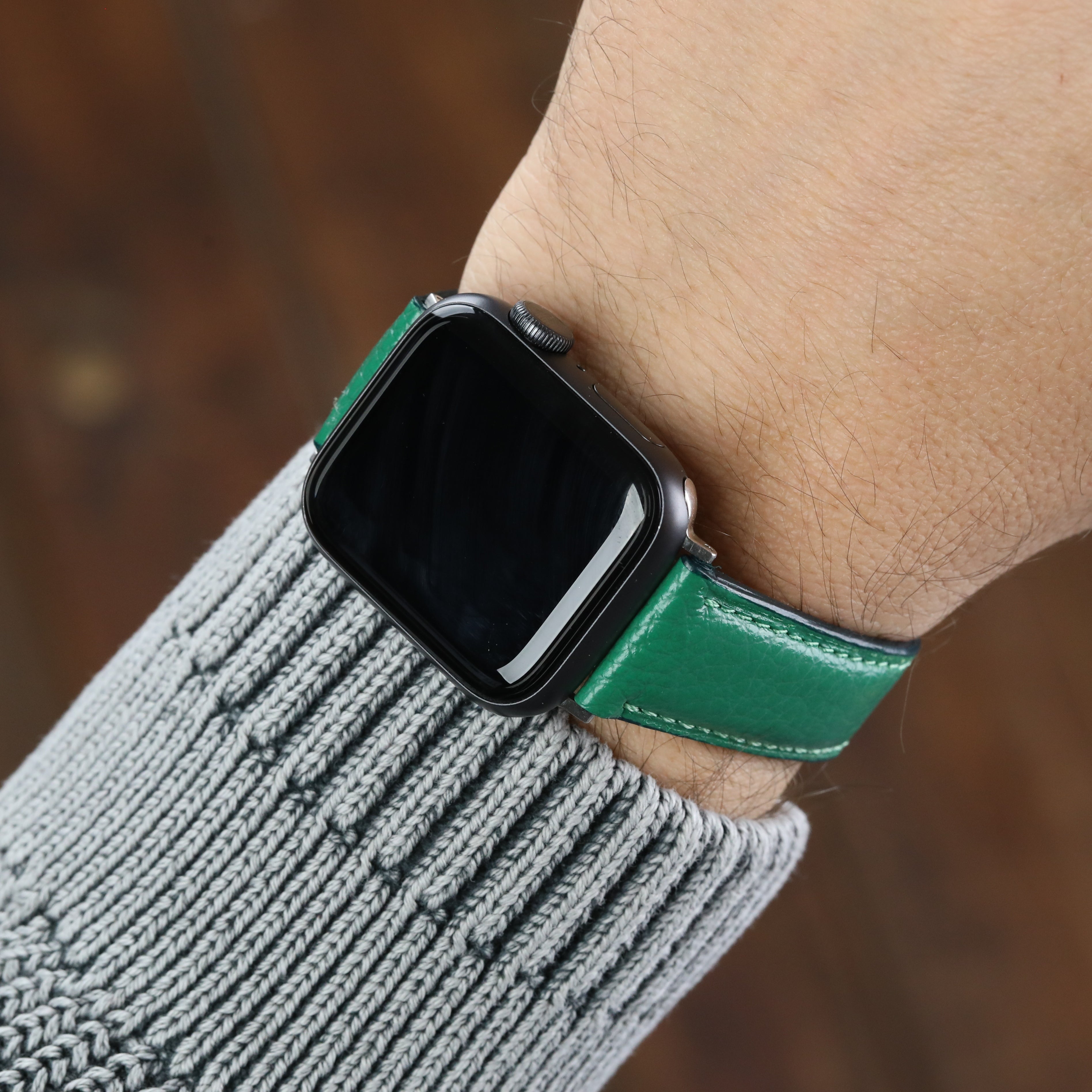 Apple Watch Compatible Leather Strap - Green