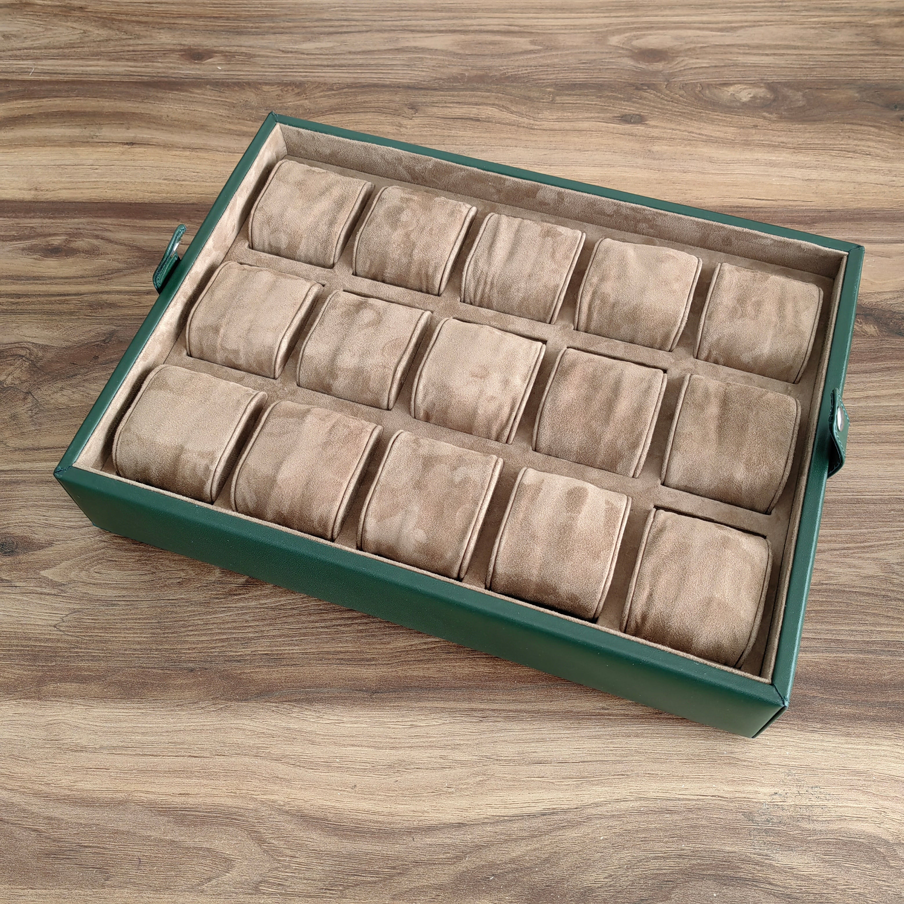 Leather Watch Box for 15 / Green