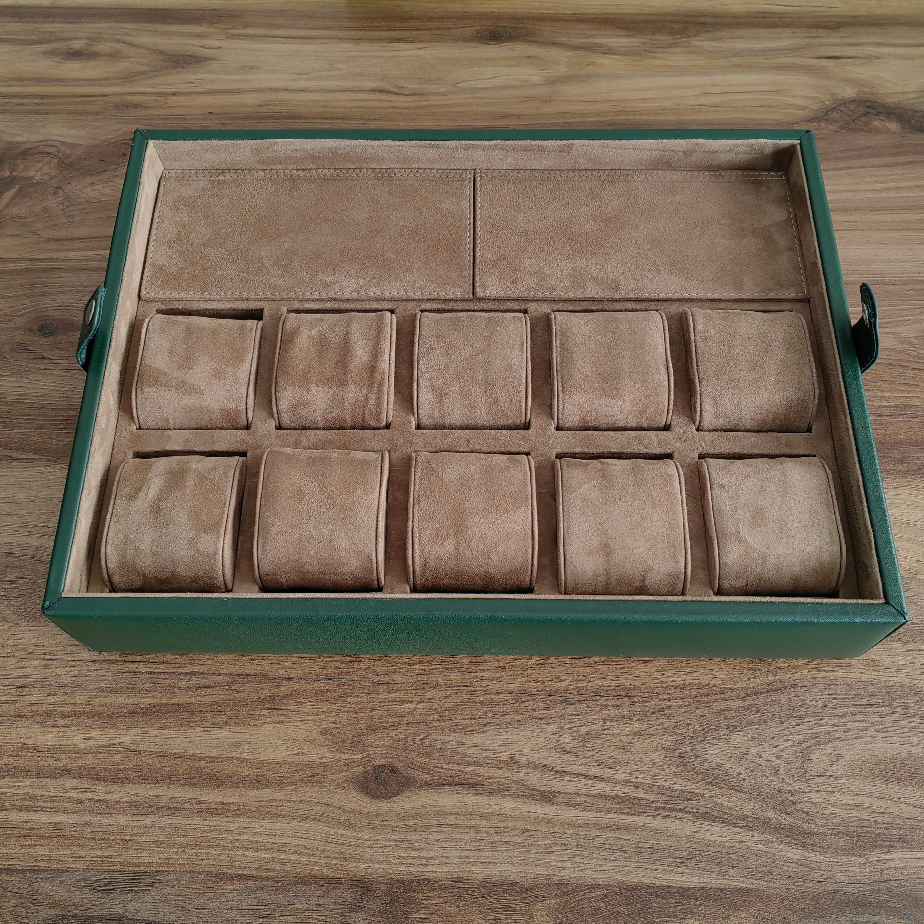 Leather Watch Box for 10 / Green