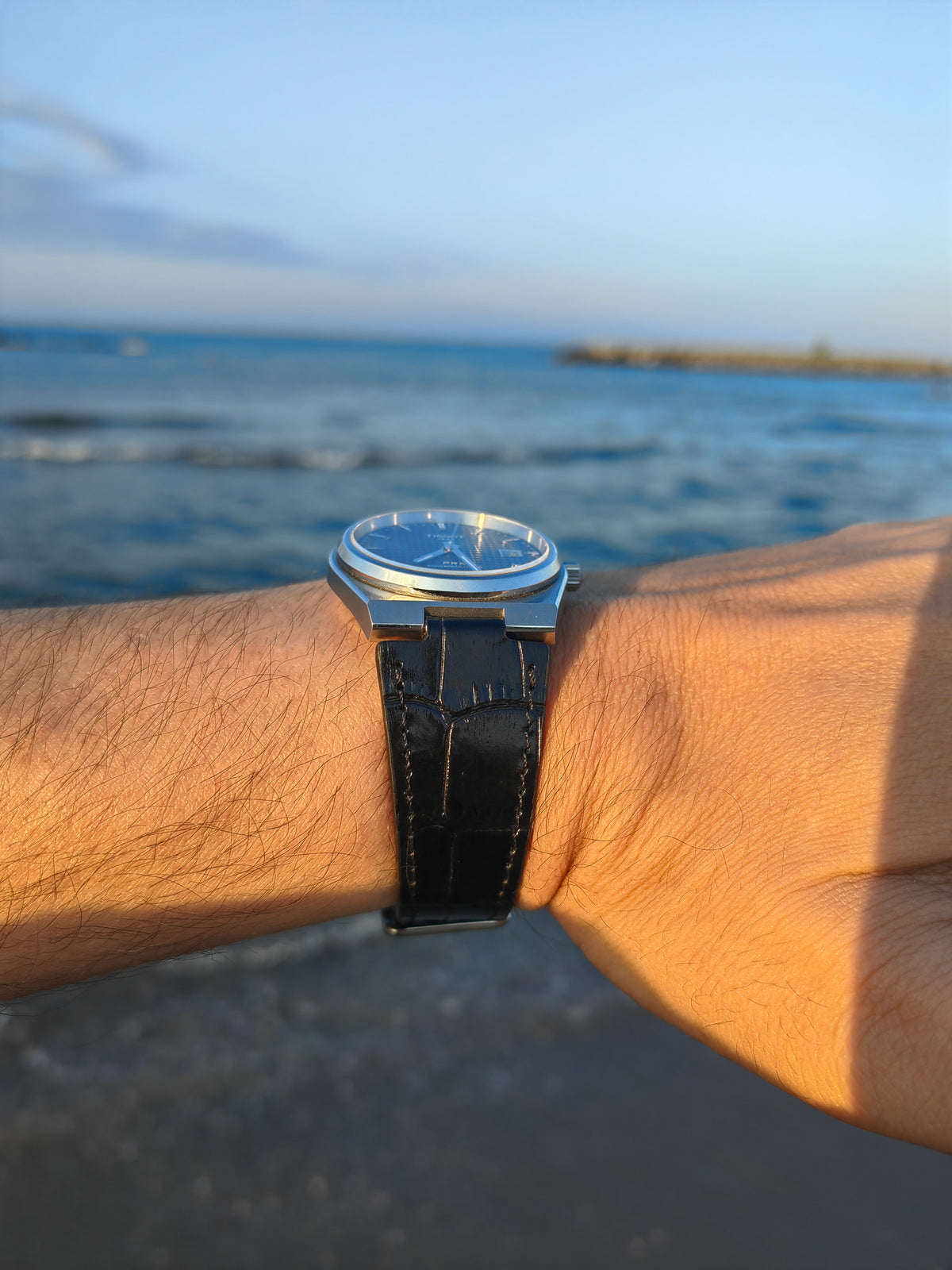 Prx Leather Watch Strap - Black