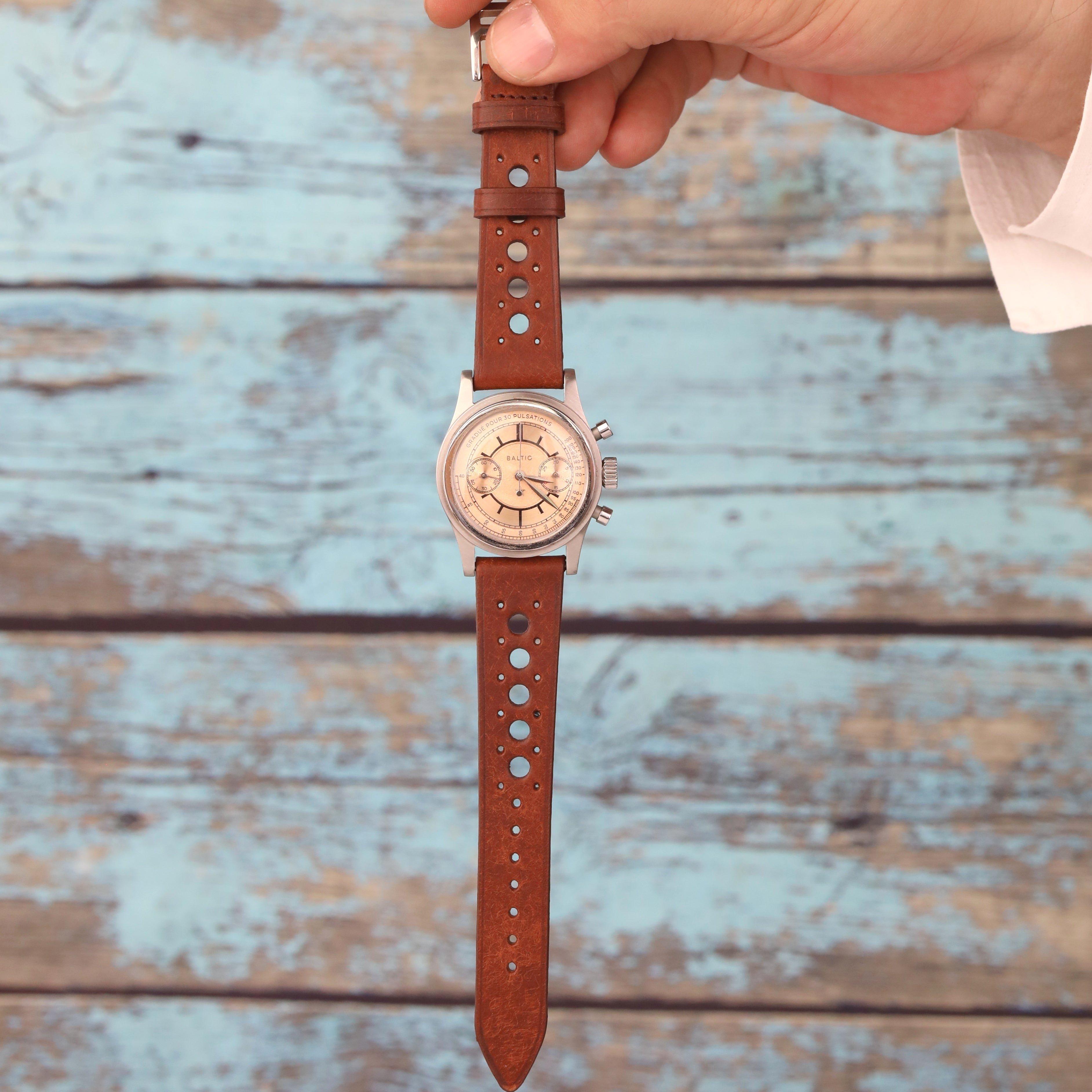 Rally Style Leather Strap - Brown
