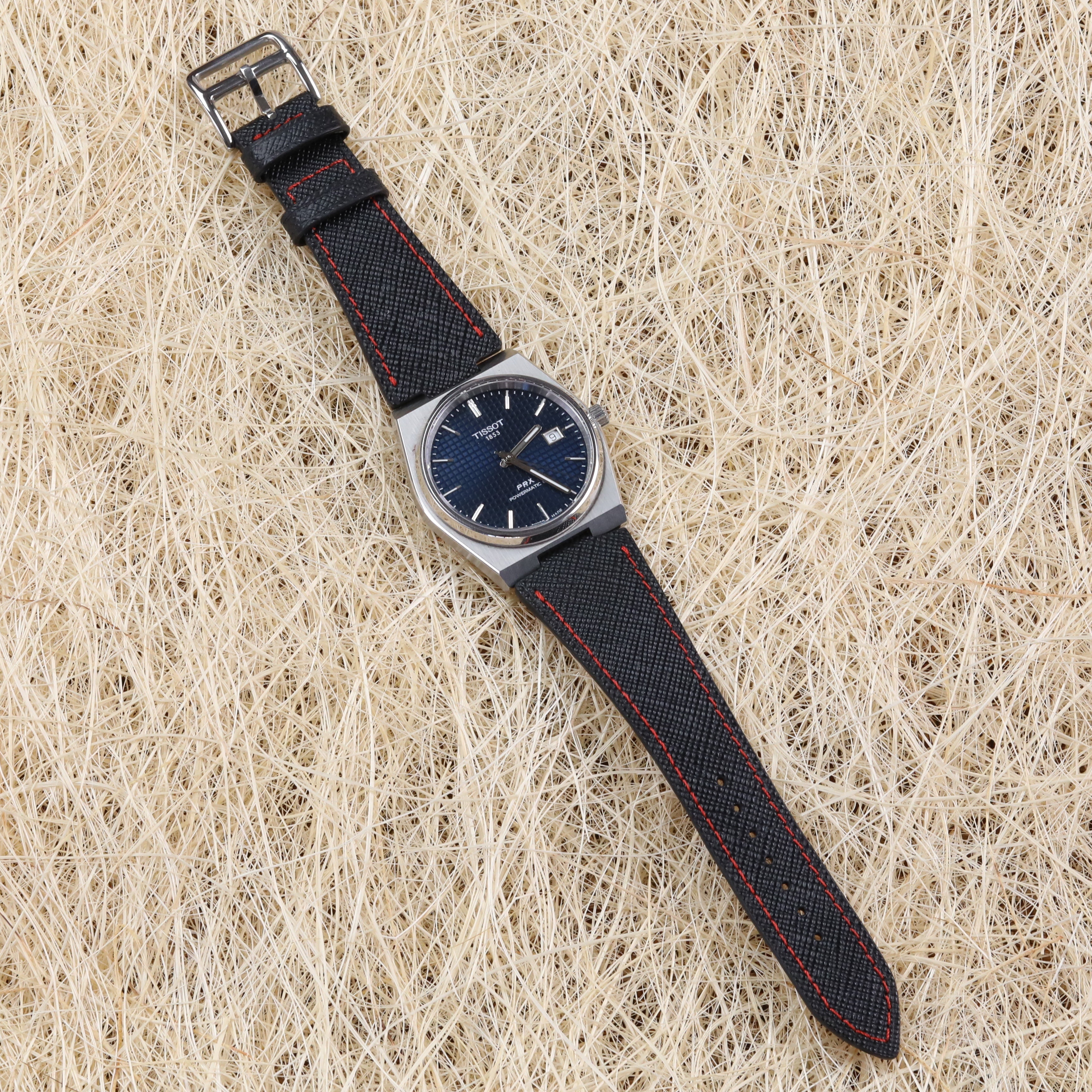 Prx Leather Strap - Black / Red